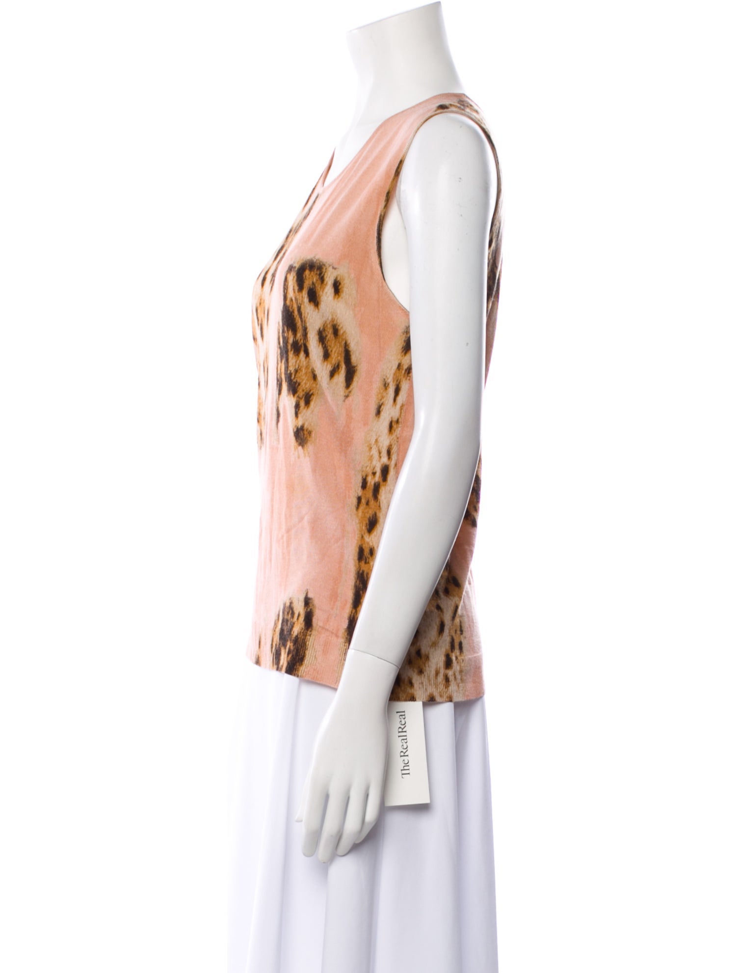 Blumarine Cashmere Animal Print Top