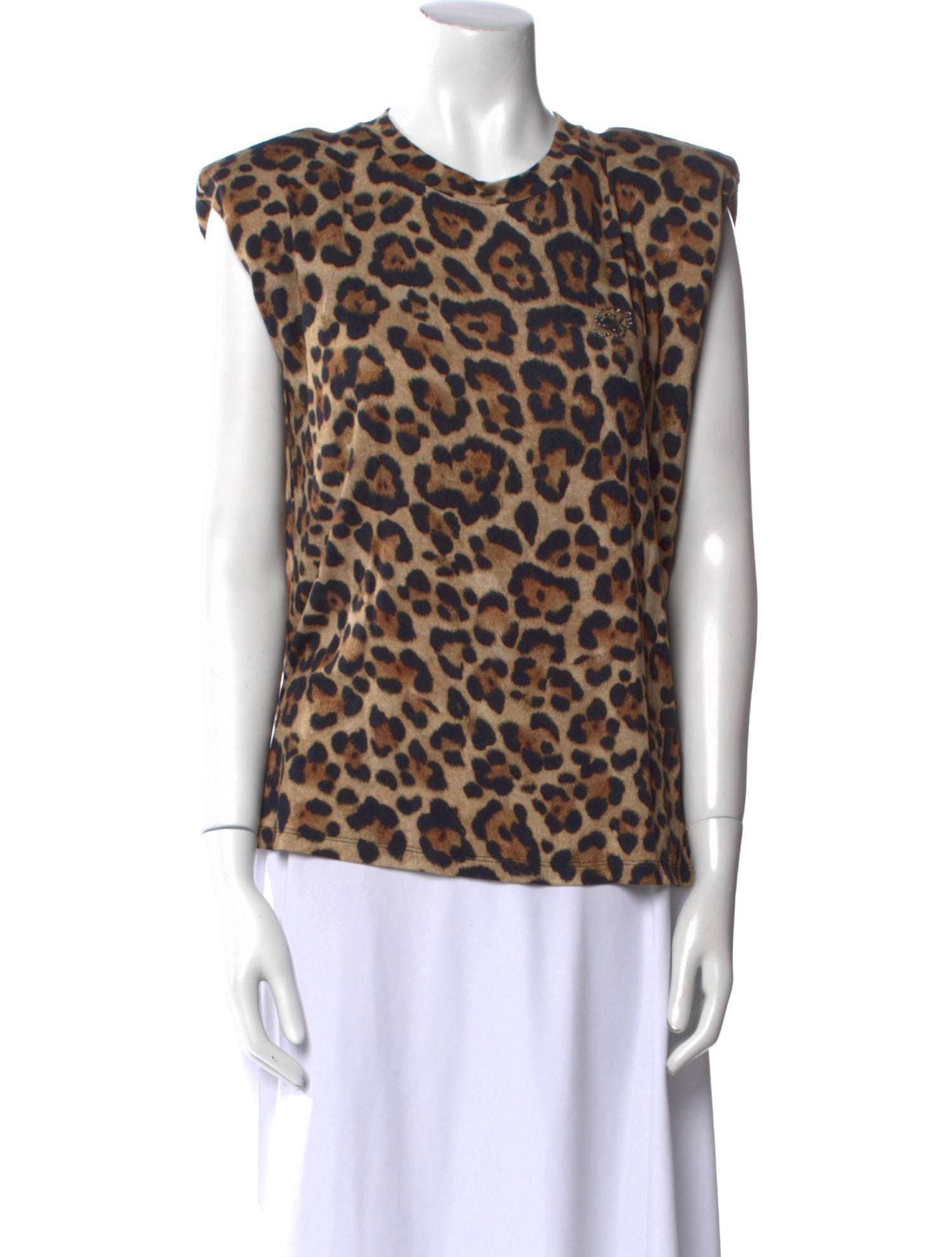 Blumarine Silk Animal Print Top