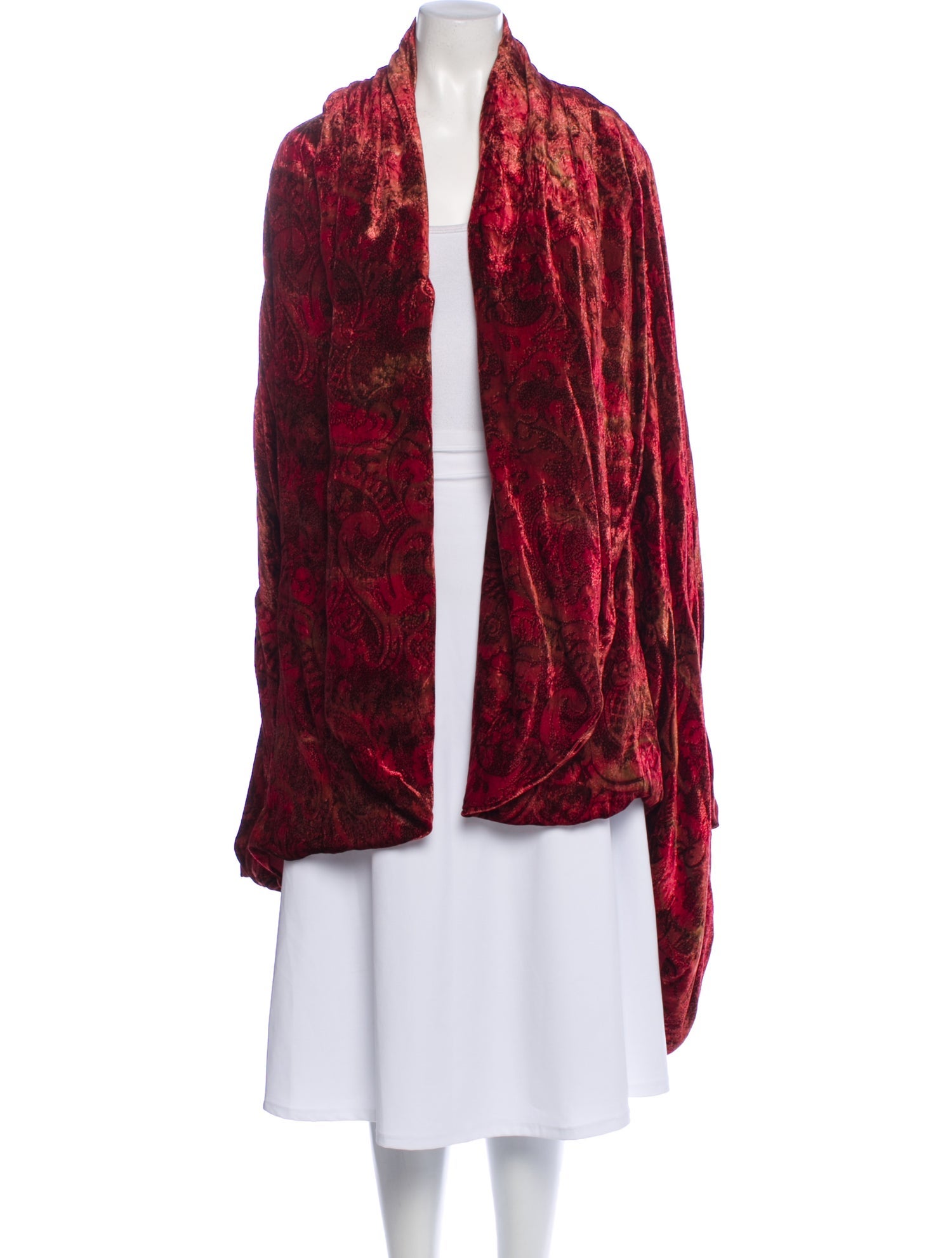 Blumarine Velvet Floral Print Coat