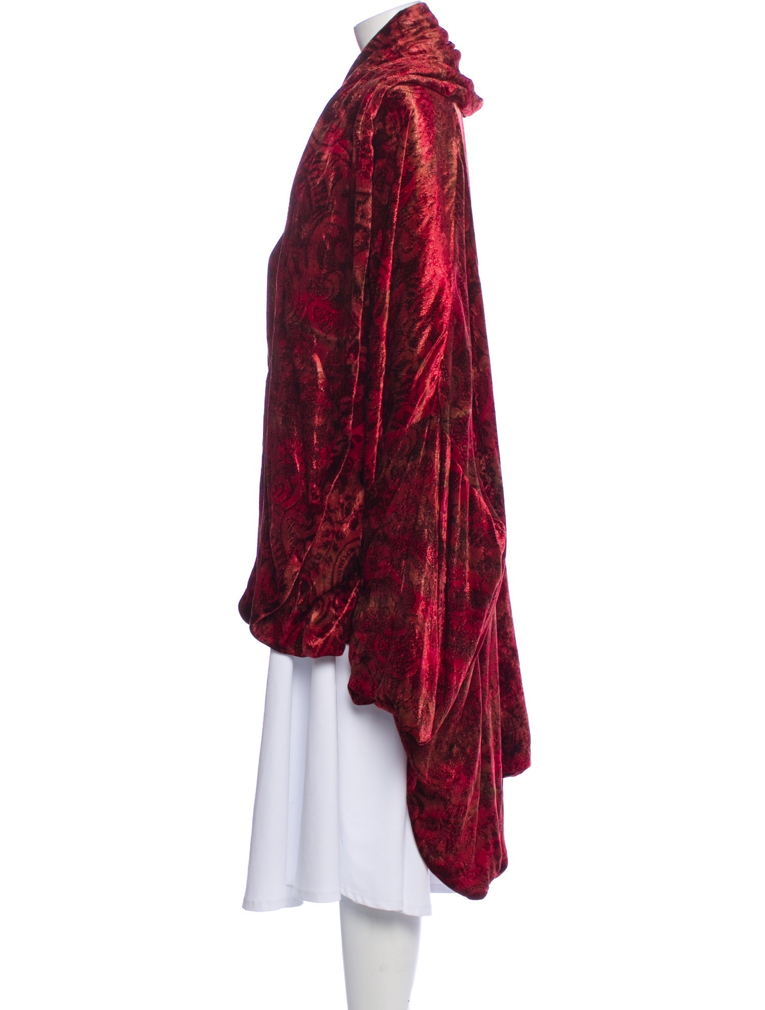 Blumarine Velvet Floral Print Coat