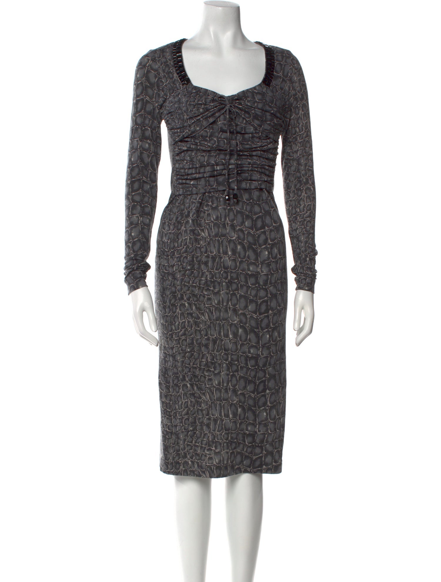 Blumarine Wool Midi Length Dress
