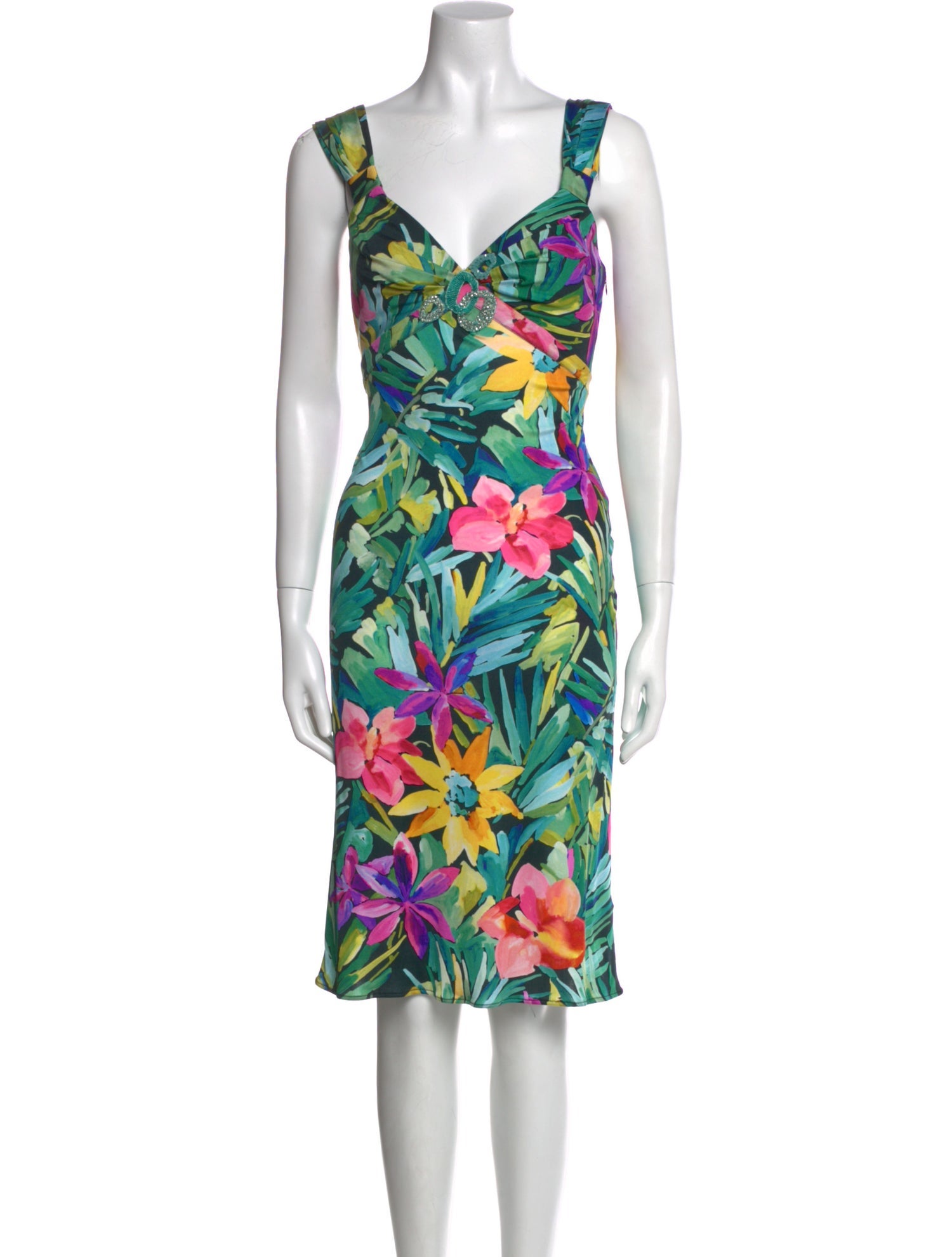 Blumarine Floral Print Knee-Length Dress