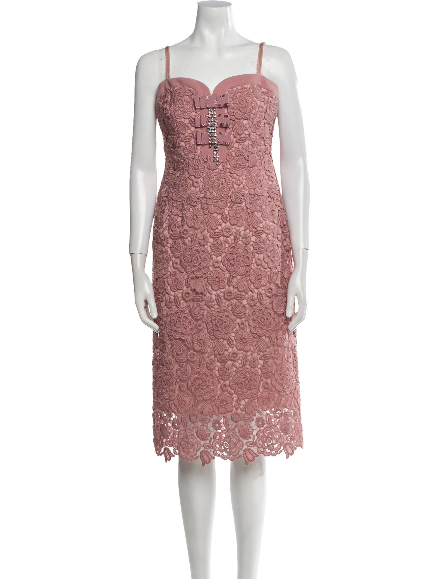 Blumarine Square Neckline Midi Length Dress