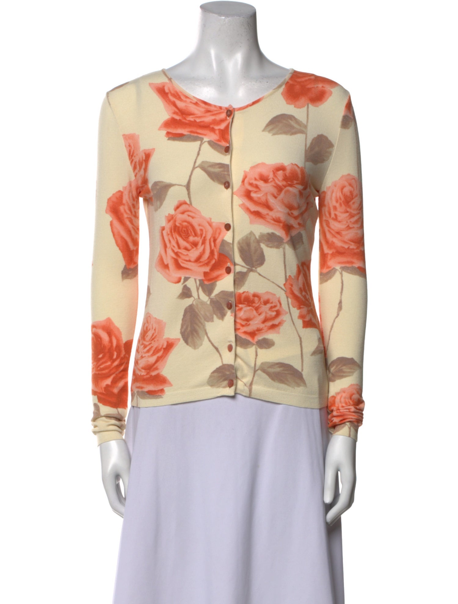 Blumarine Floral Print Scoop Neck Sweater w/ Tags