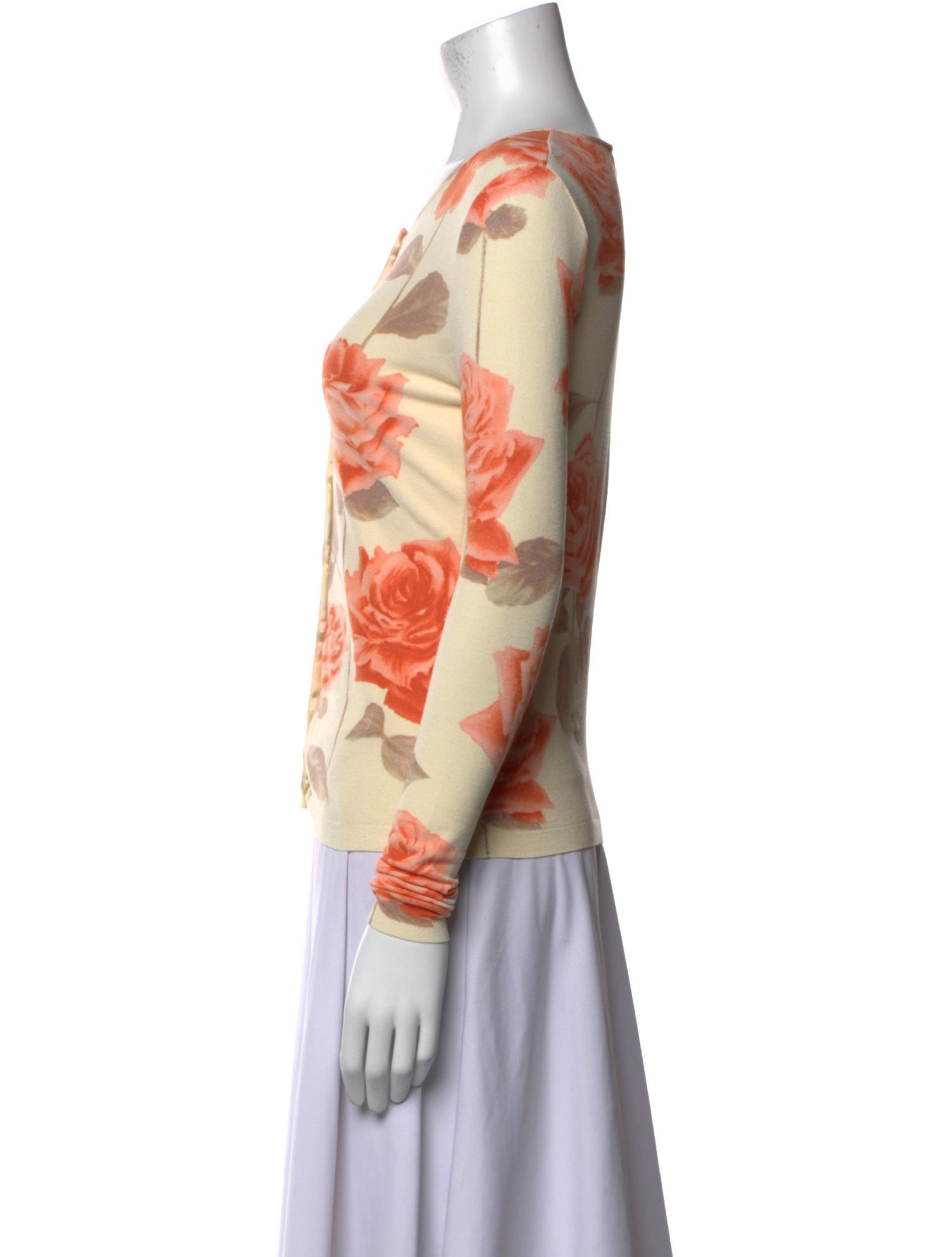 Blumarine Floral Print Scoop Neck Sweater w/ Tags