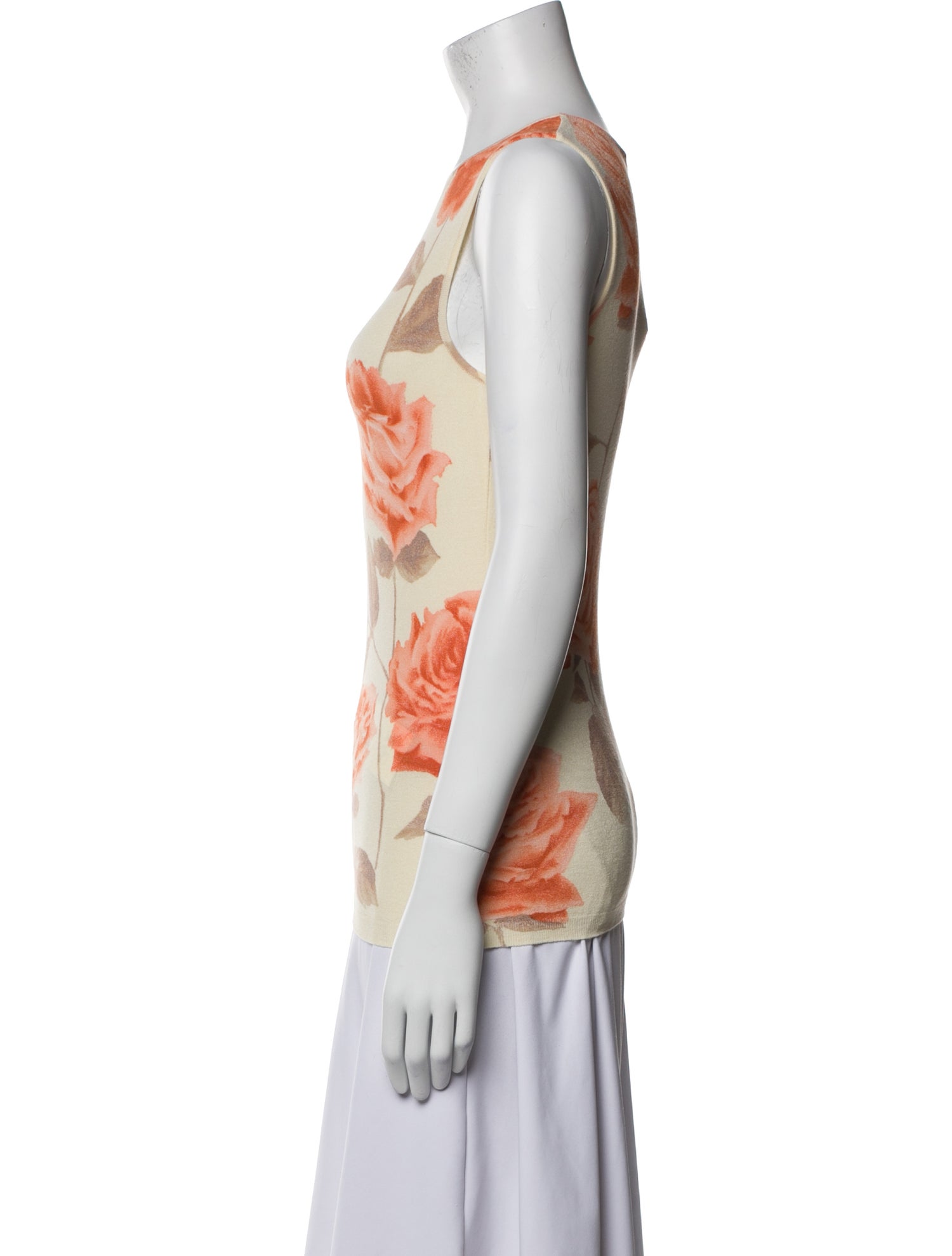 Blumarine Floral Print Scoop Neck Top w/ Tags