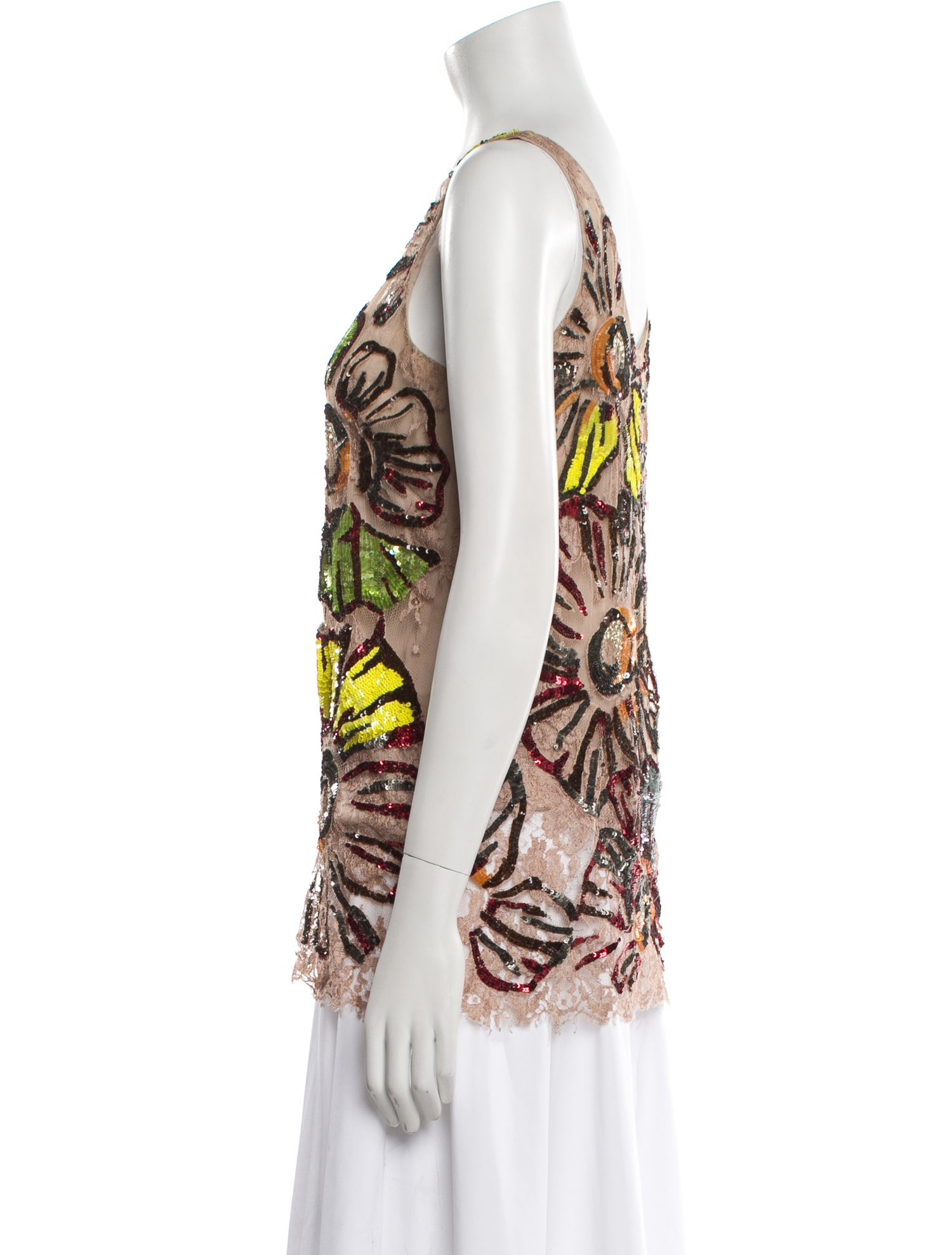 Blumarine Patterned Scoop Neck Top