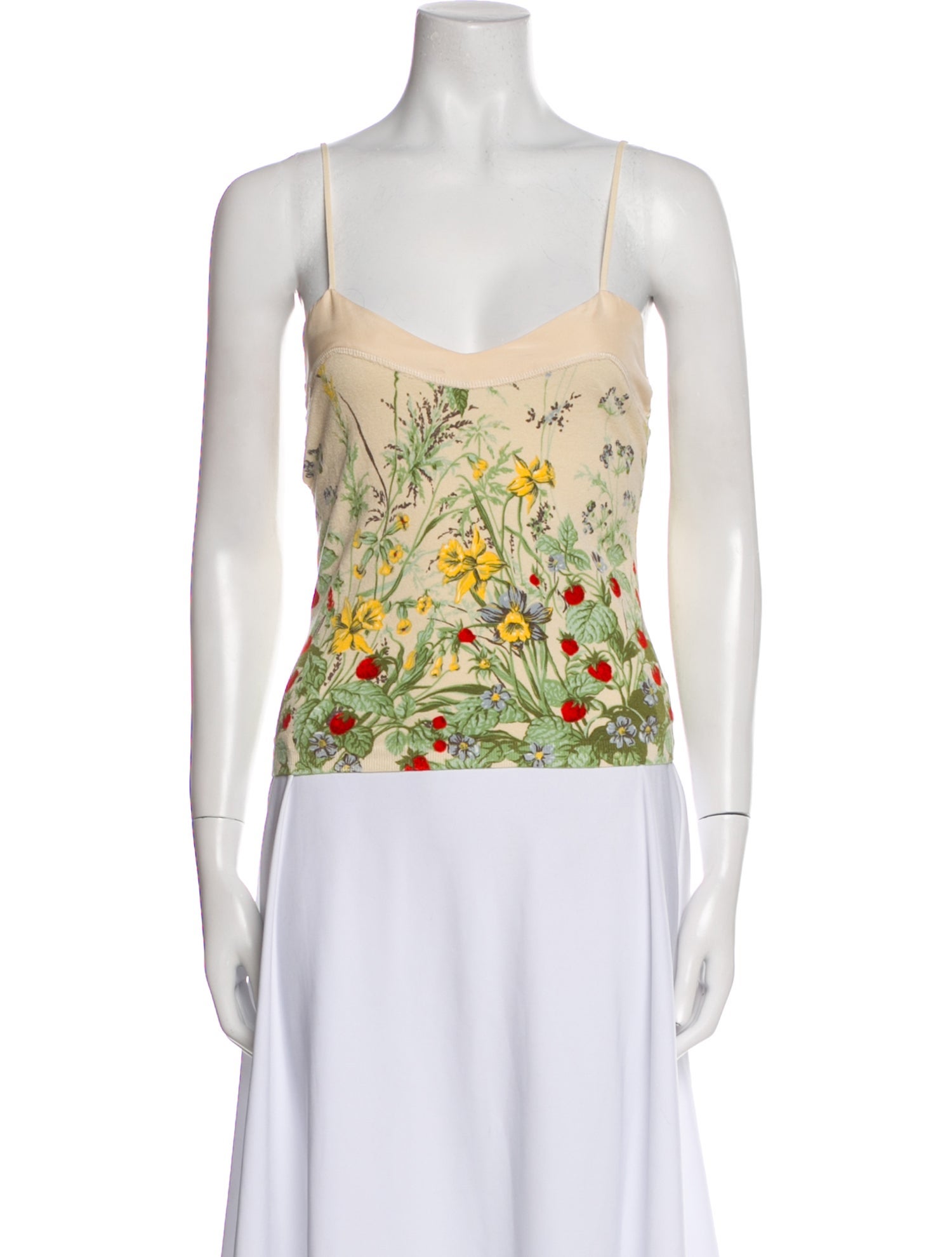Blumarine Floral Print Square Neckline Top
