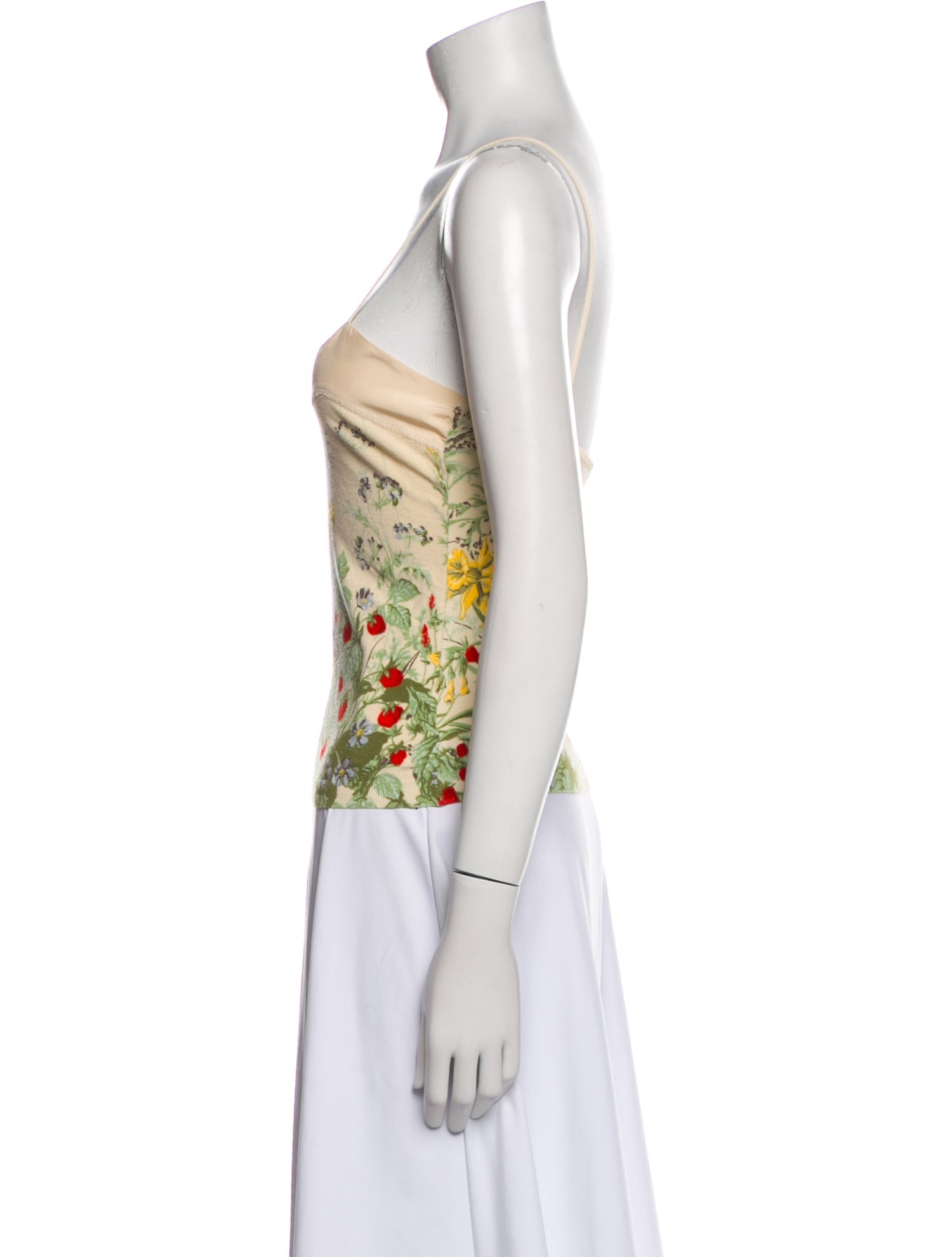 Blumarine Floral Print Square Neckline Top