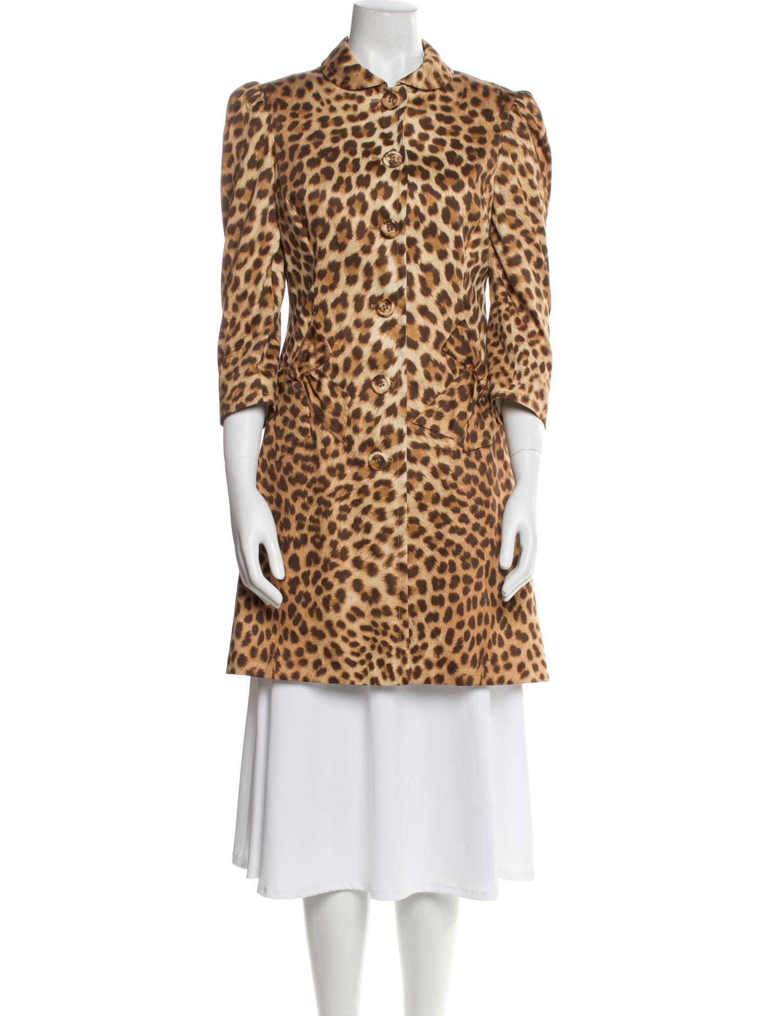 Blumarine Animal Print Trench Coat