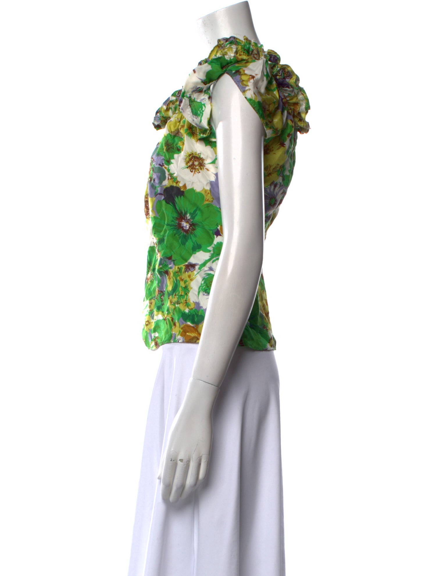 Blumarine Silk Floral Print Blouse