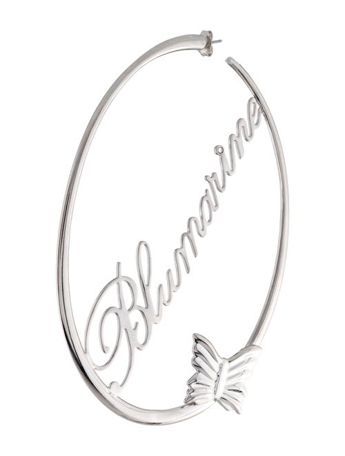 Blumarine logo Lettering Hoop earrings
