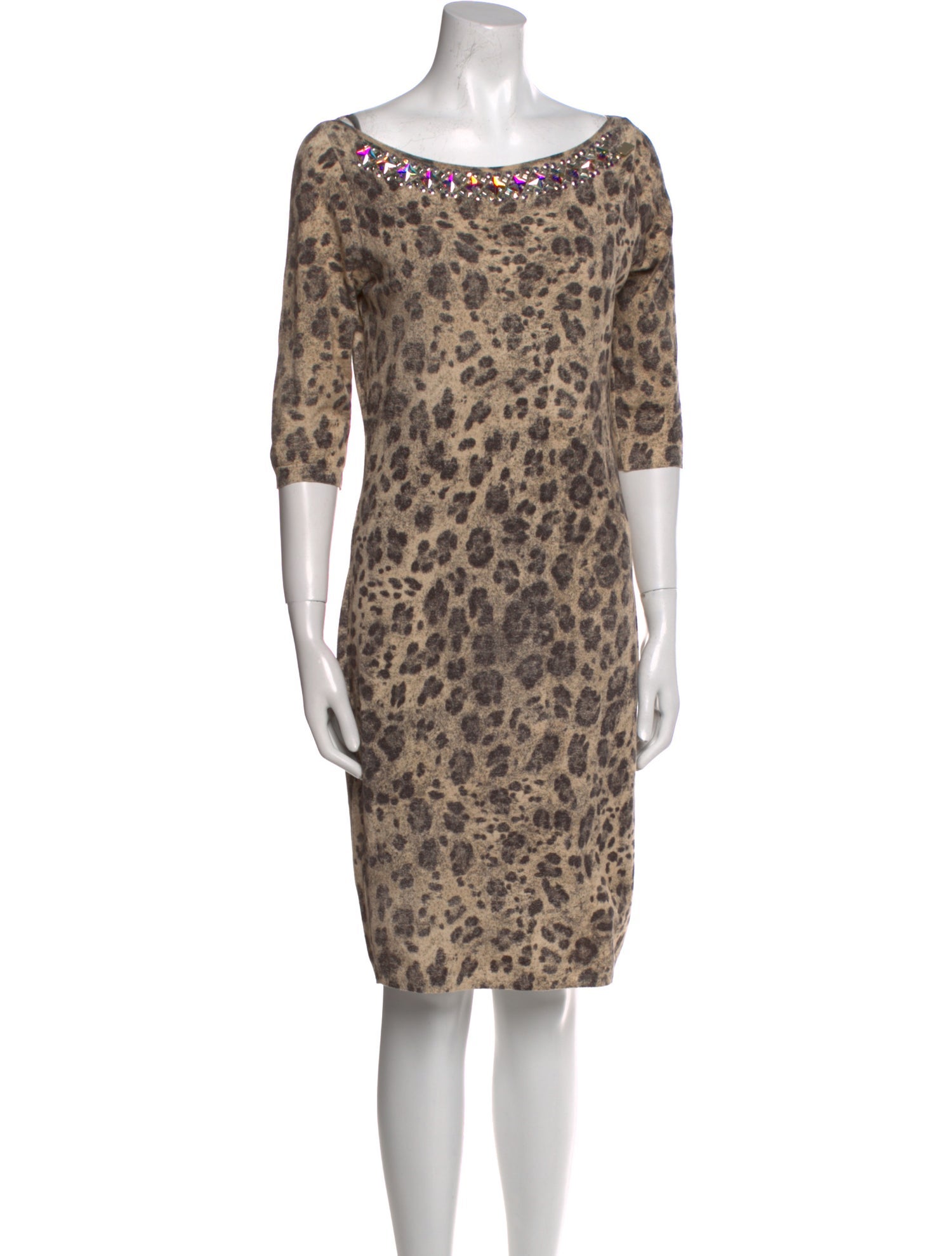 Blumarine Animal Print Knee-Length Dress