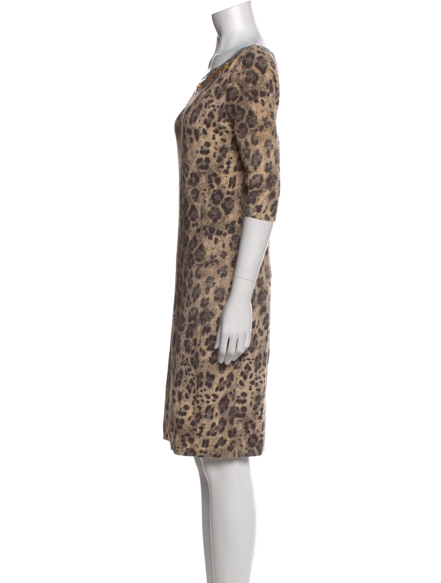 Blumarine Animal Print Knee-Length Dress