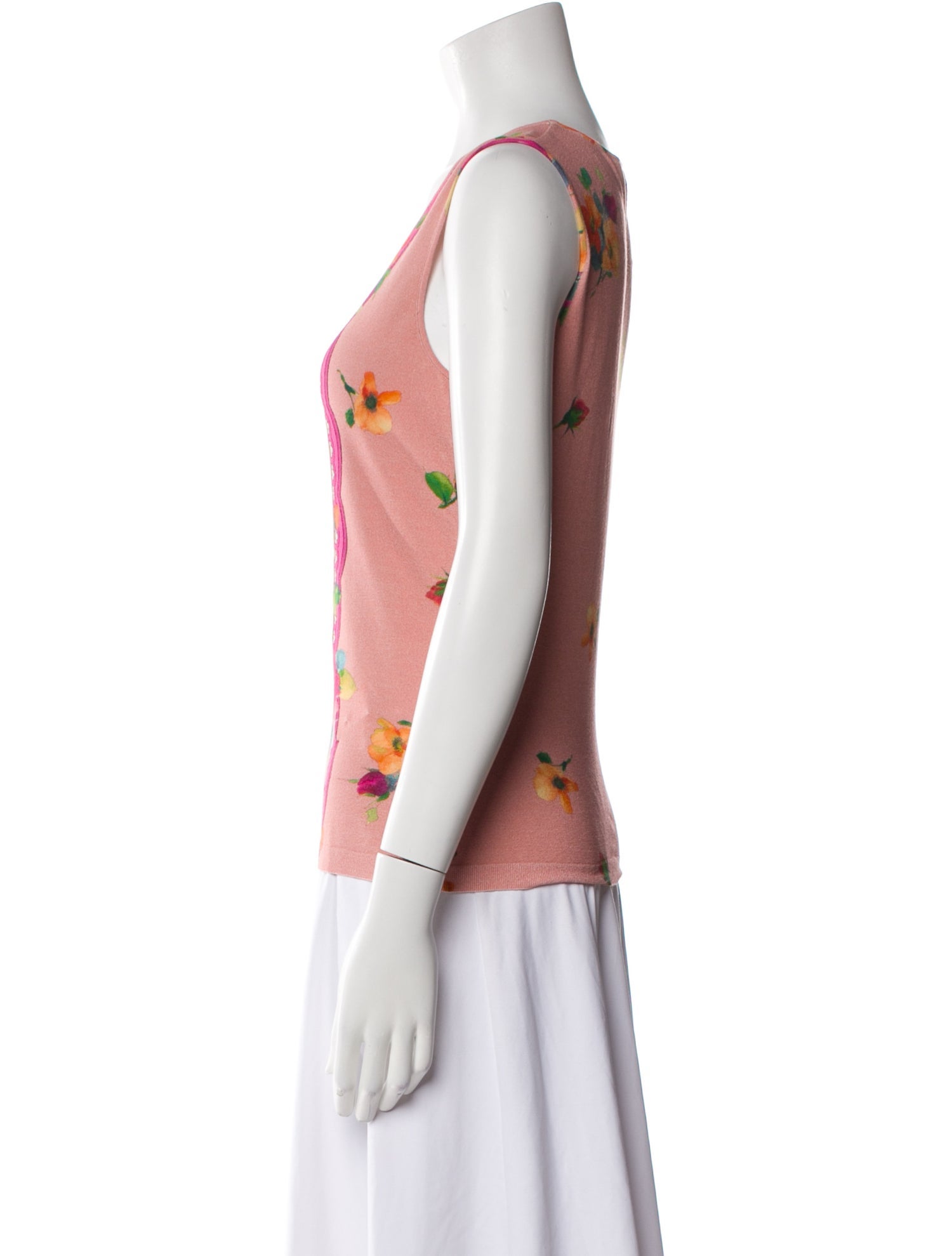 Blumarine Floral Print Scoop Neck Top