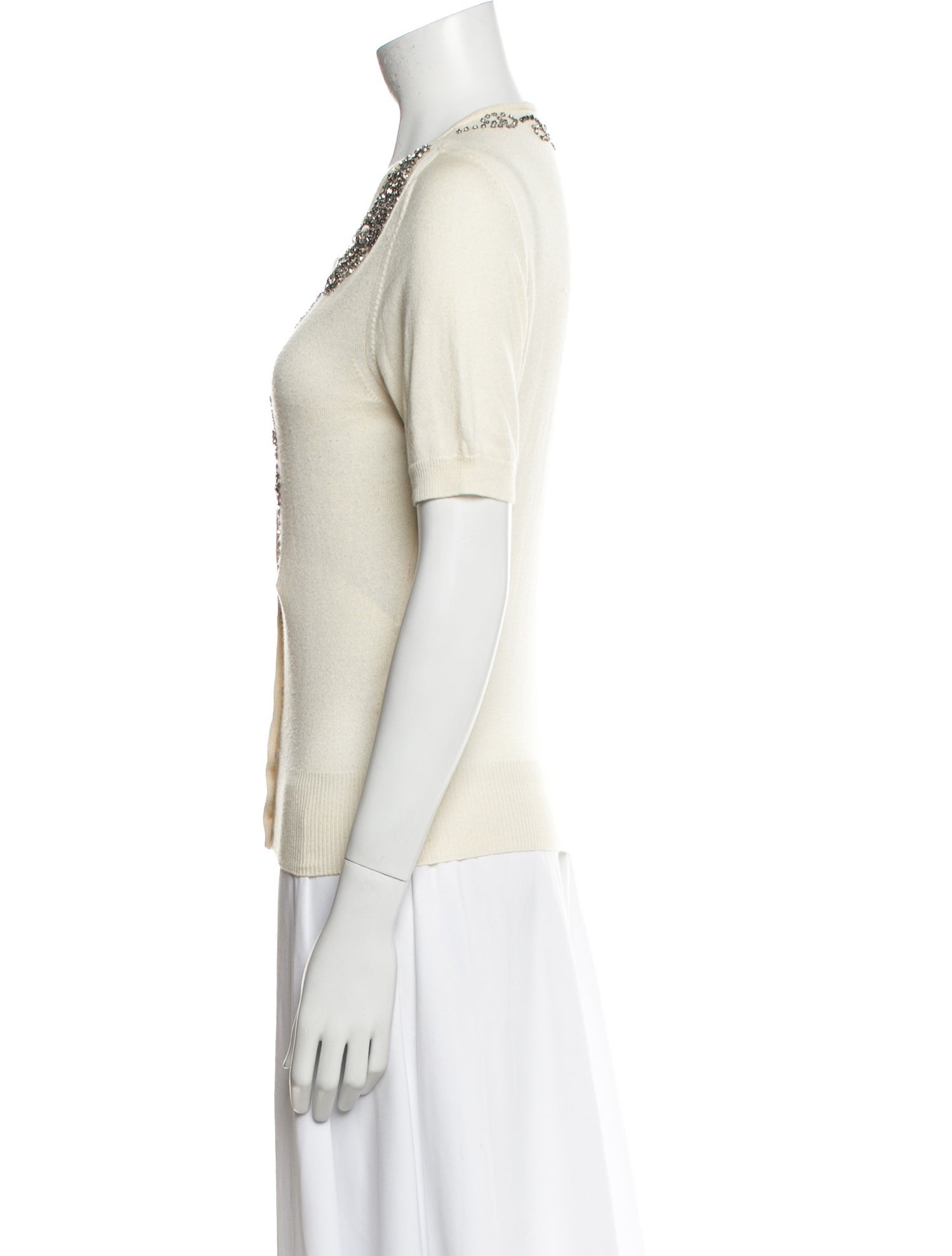 Blumarine V-Neck Short Sleeve Top