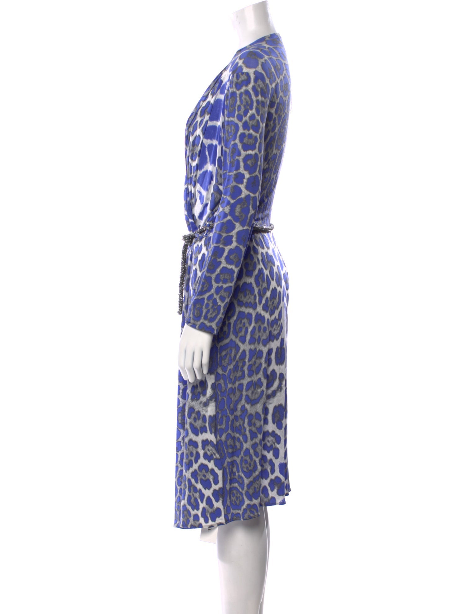 Blumarine Animal Print Midi Length Dress