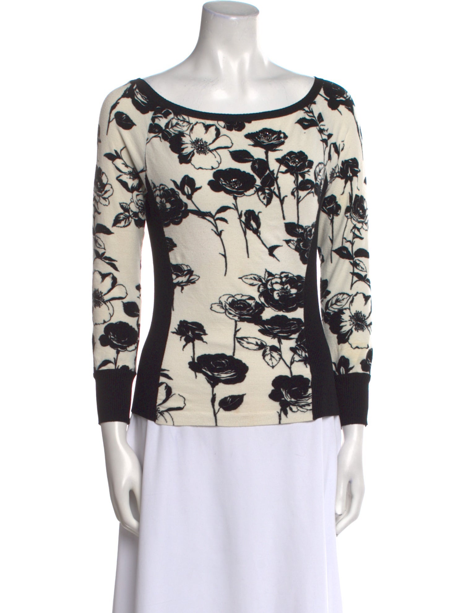 Blumarine Printed Bateau Neckline Top