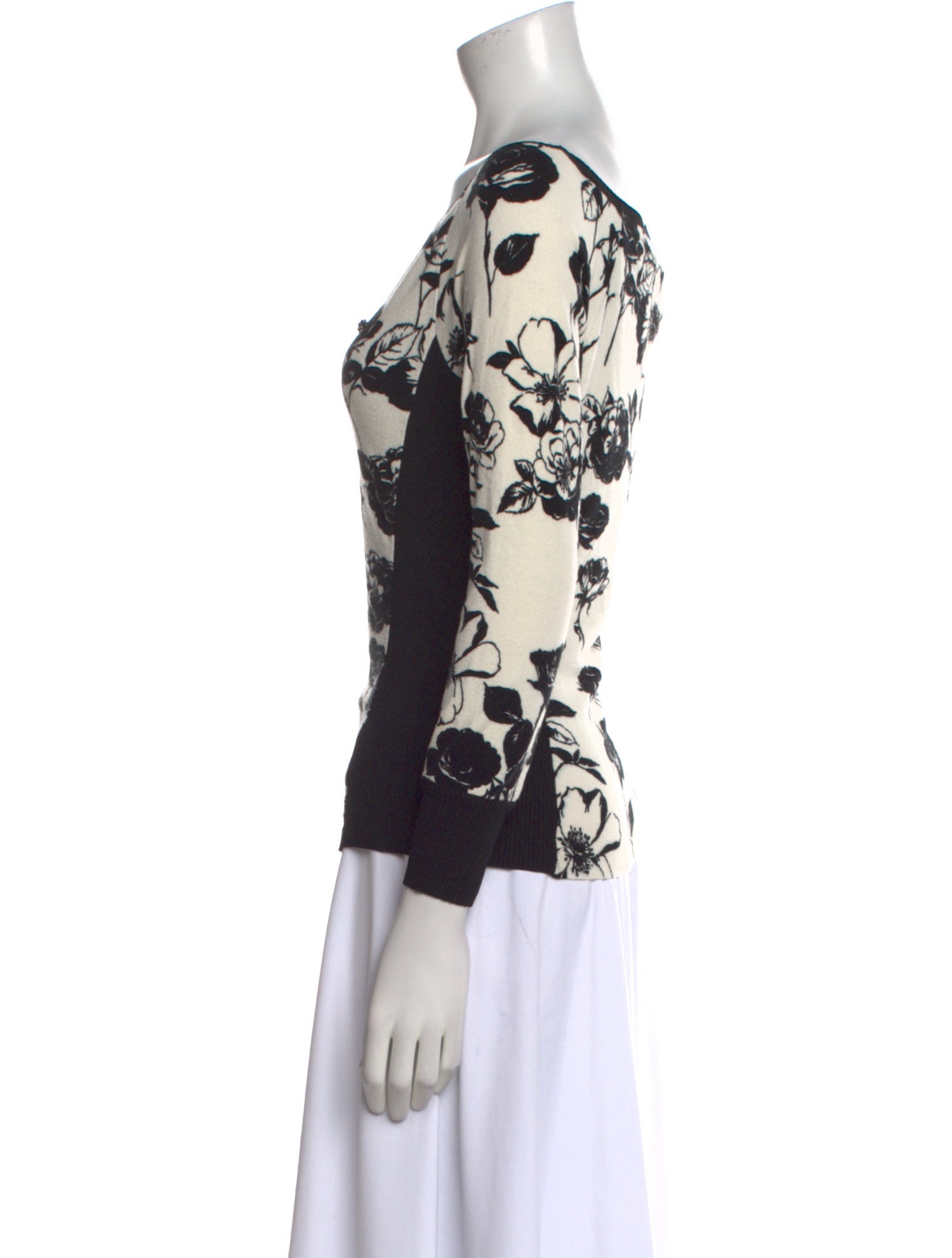 Blumarine Printed Bateau Neckline Top