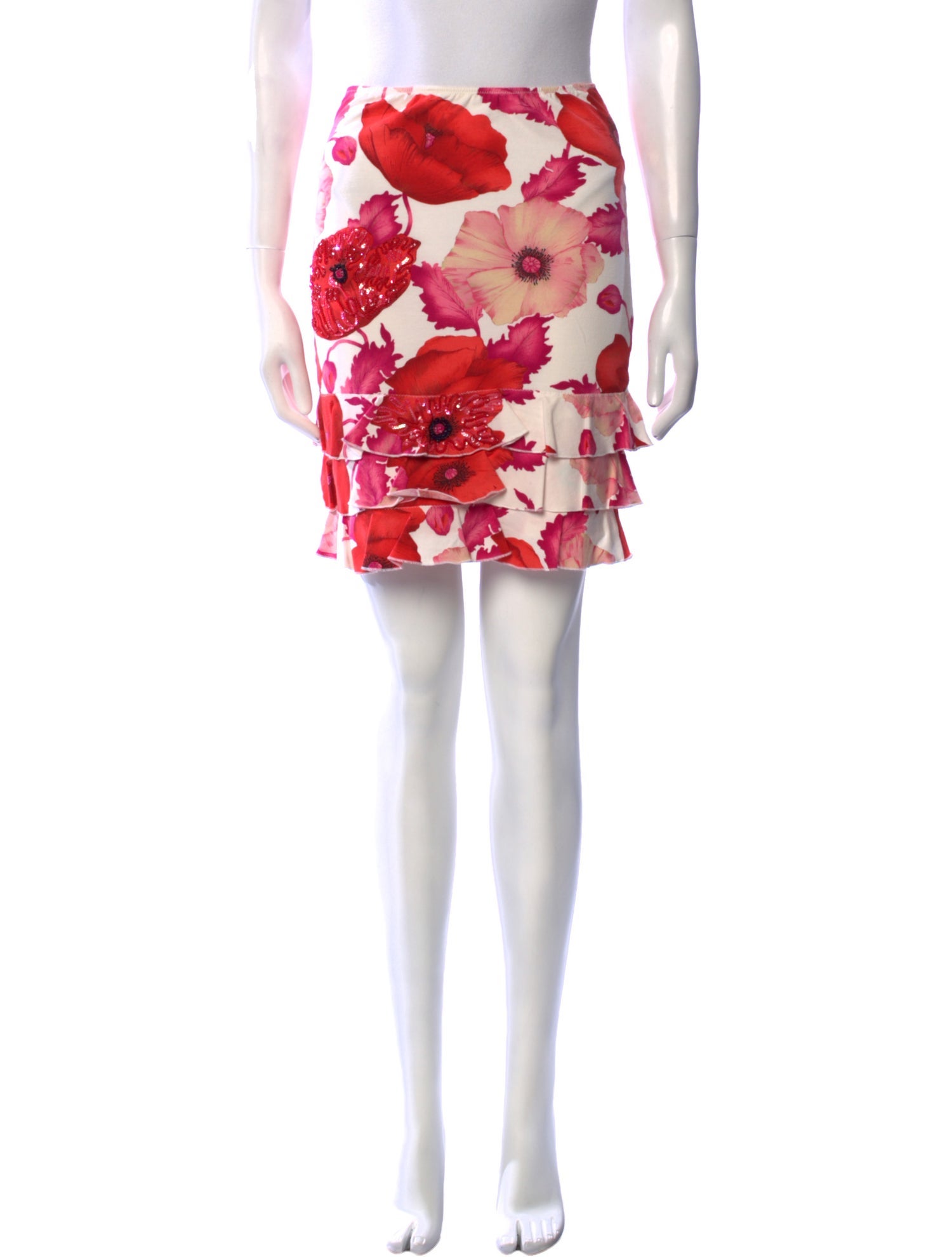Blumarine Floral Print Mini Skirt