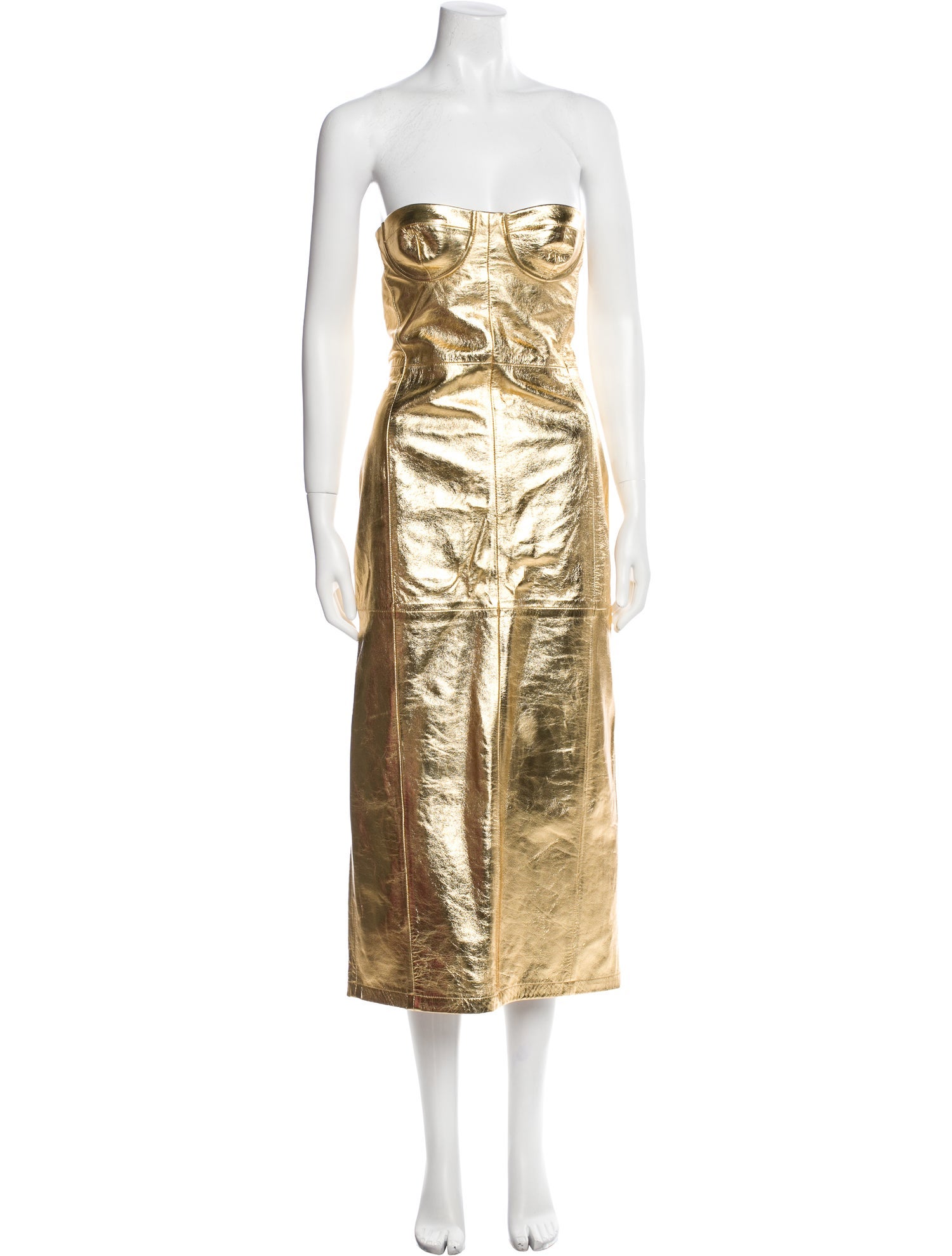 Blumarine Leather Midi Length Dress