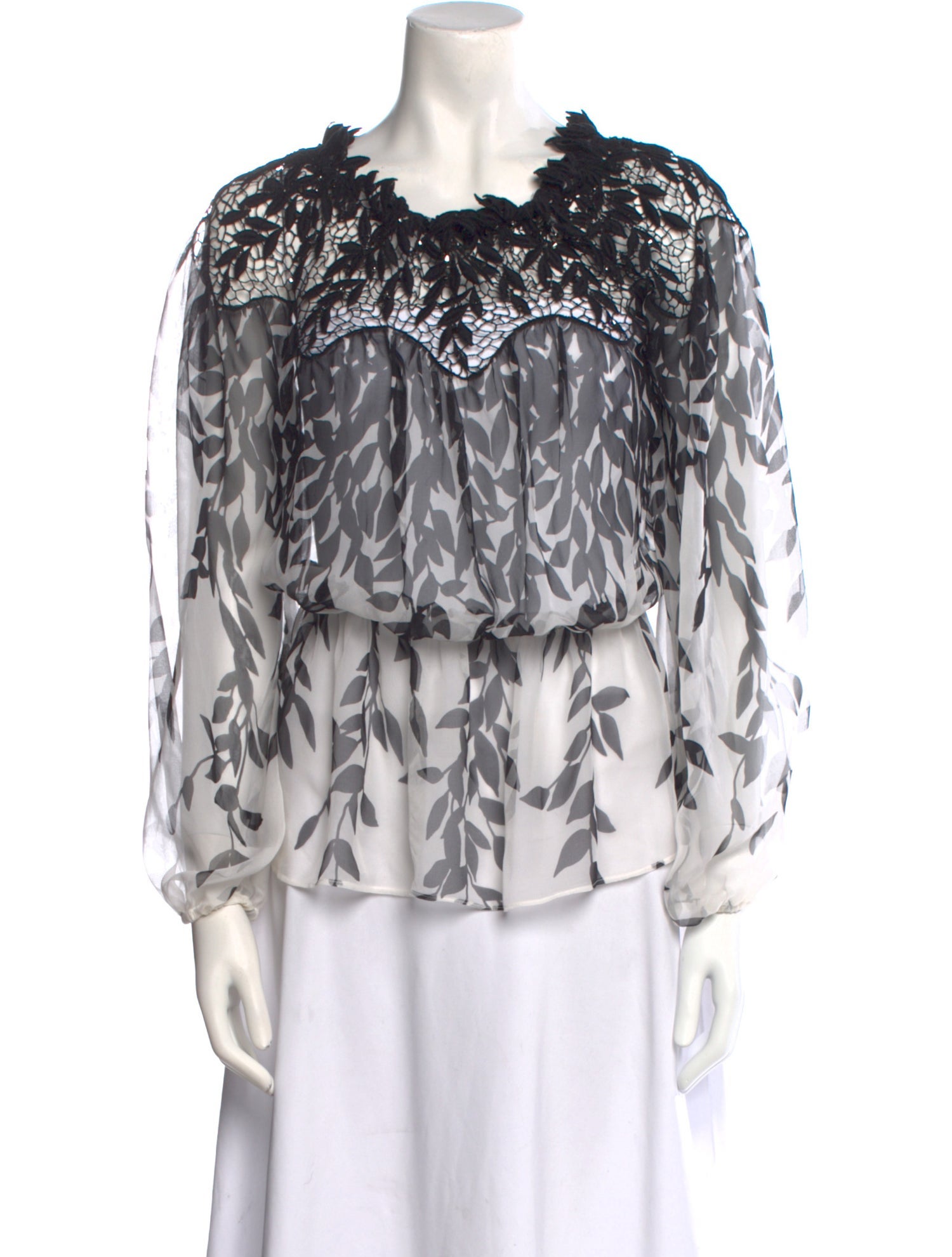 Blumarine Printed V-Neck Blouse