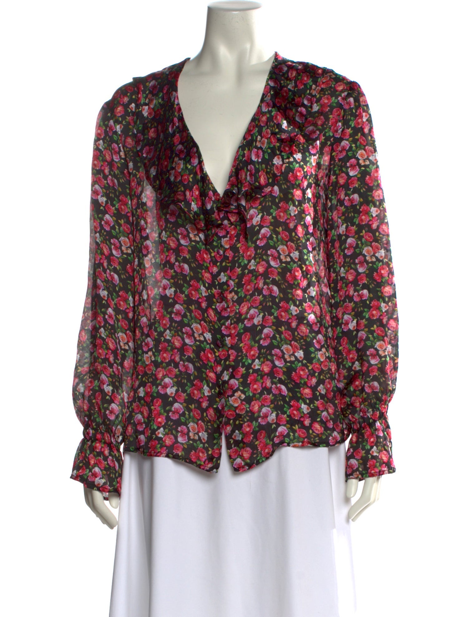 Blumarine Silk Floral Print Blouse