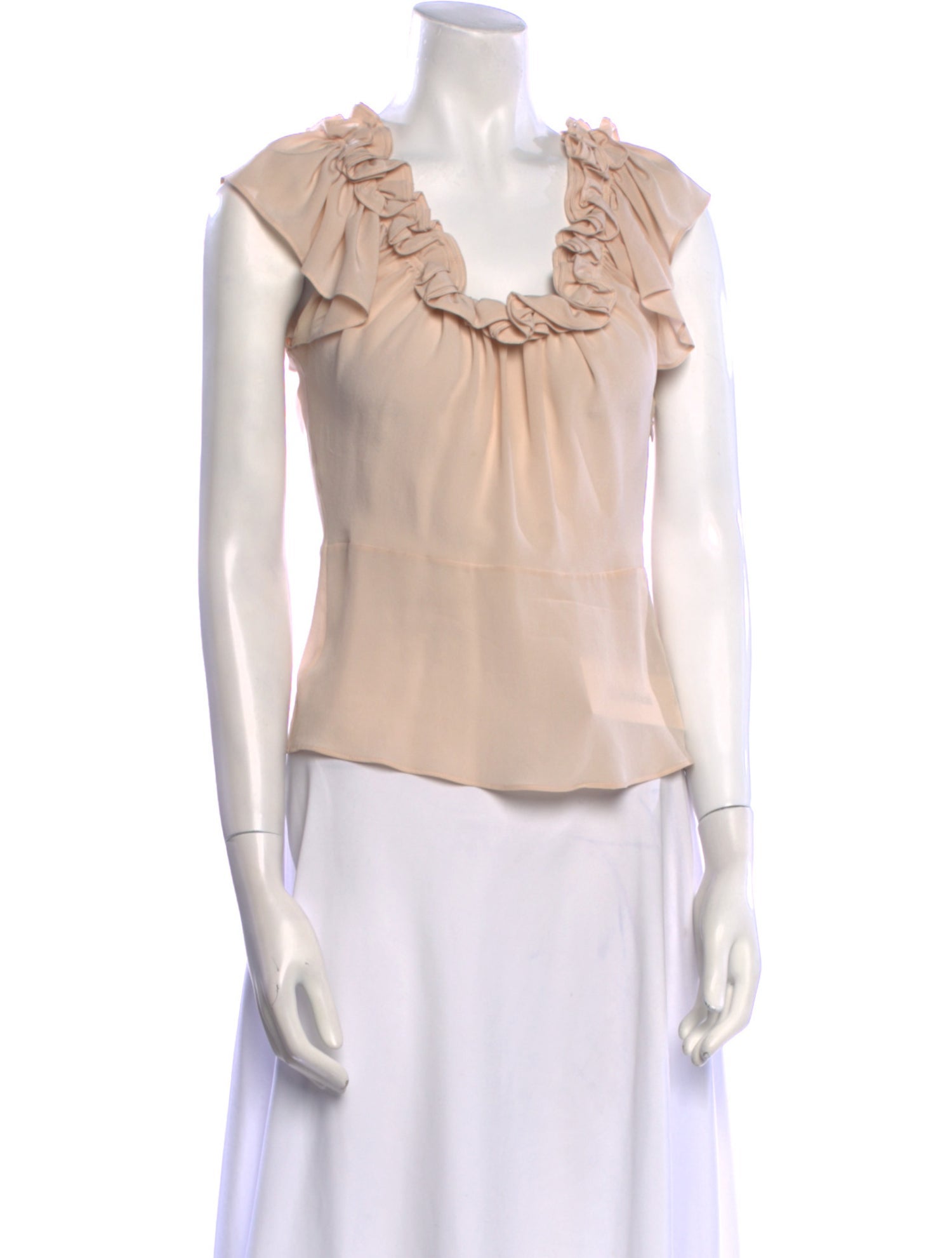 Blumarine Silk V-Neck Blouse