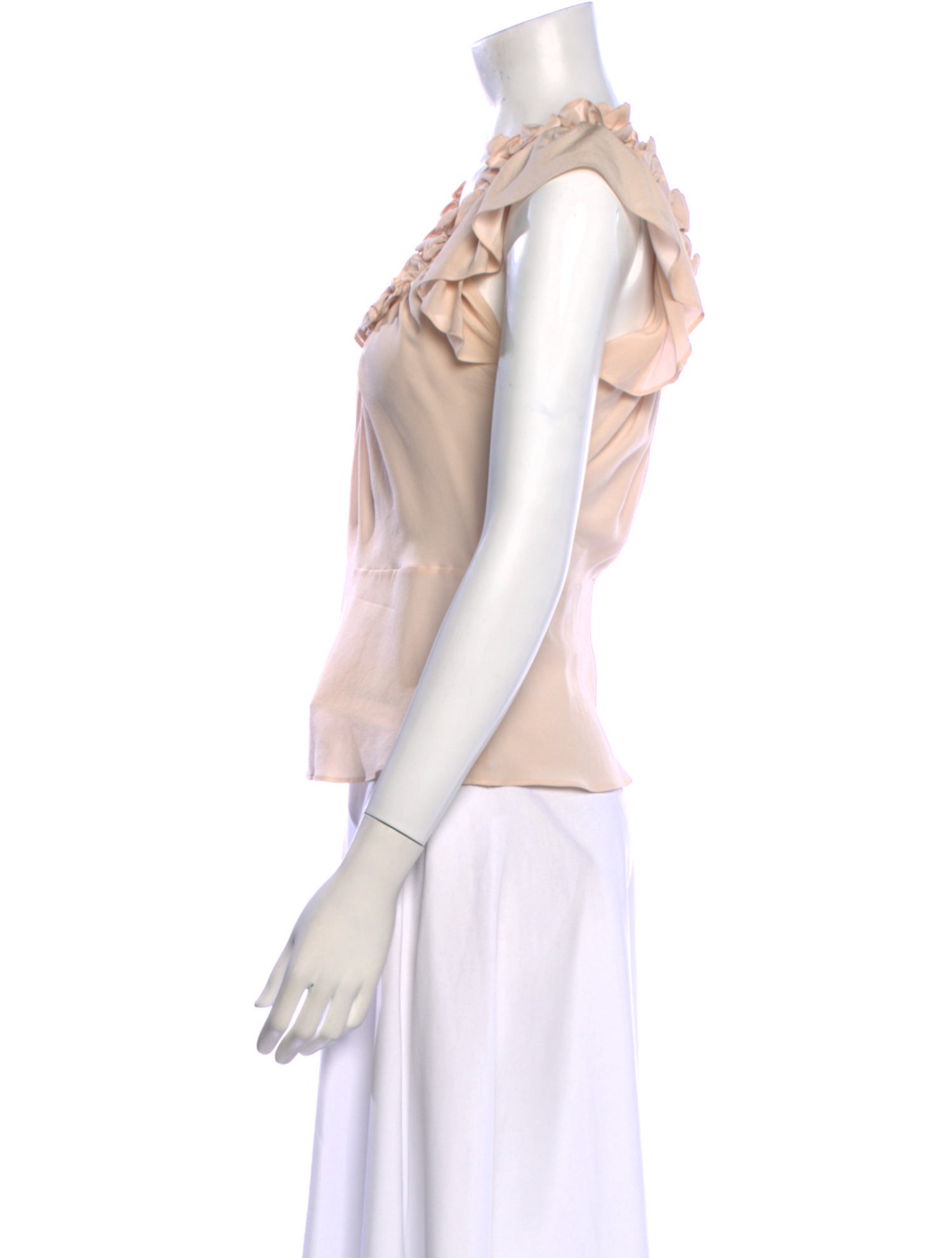 Blumarine Silk V-Neck Blouse