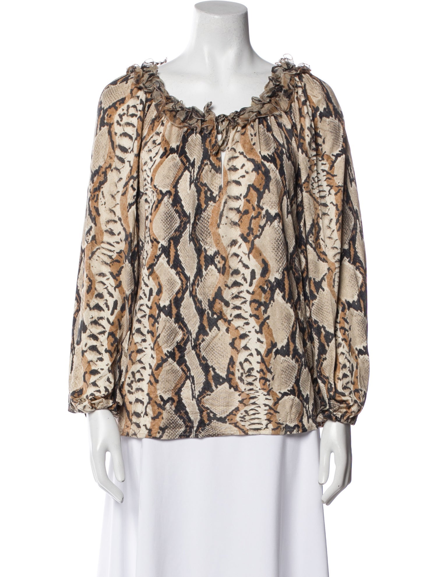 Blumarine Silk Animal Print Blouse