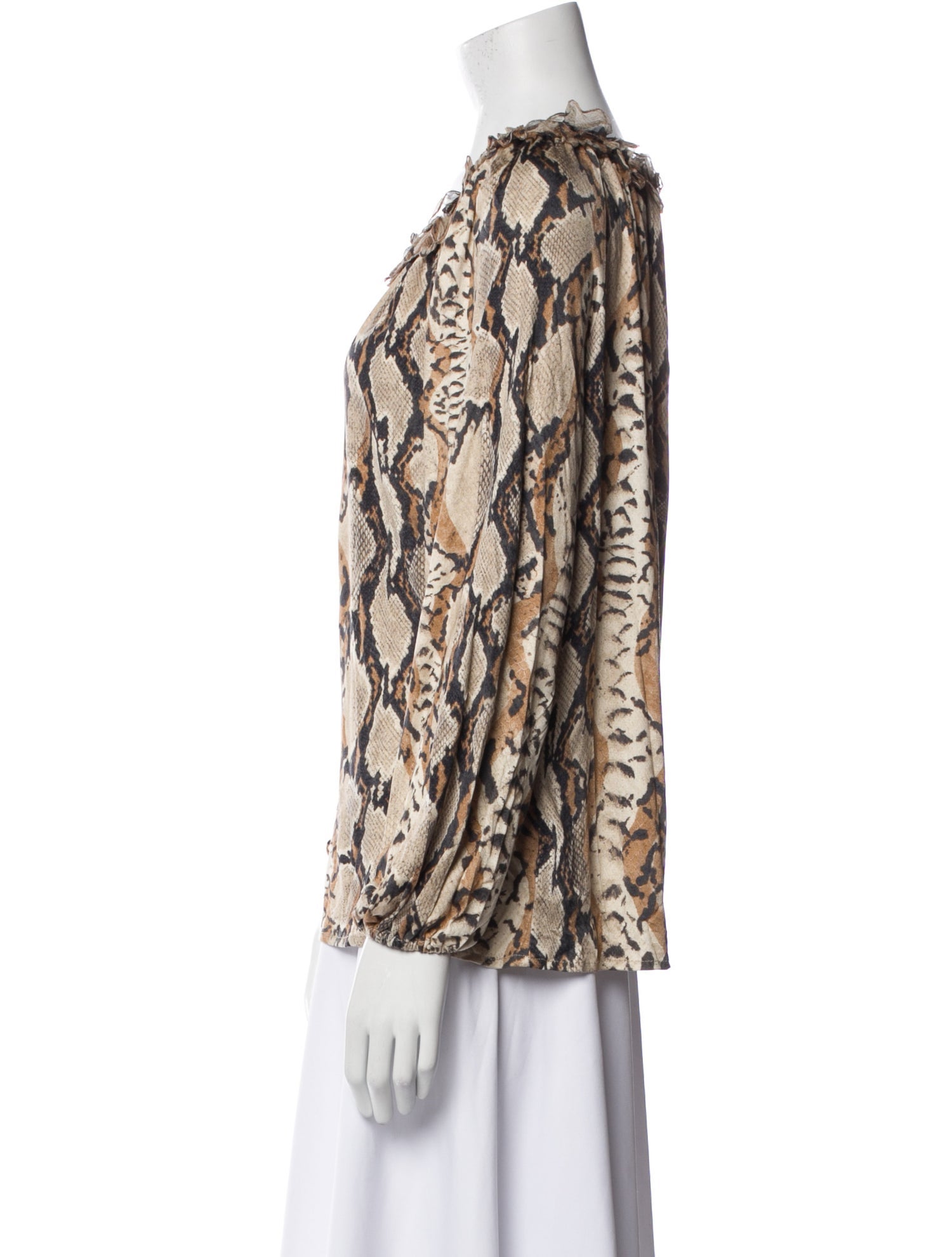Blumarine Silk Animal Print Blouse