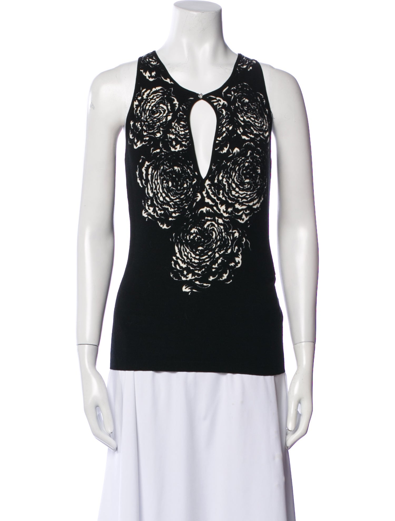 Blumarine Printed V-Neck Top