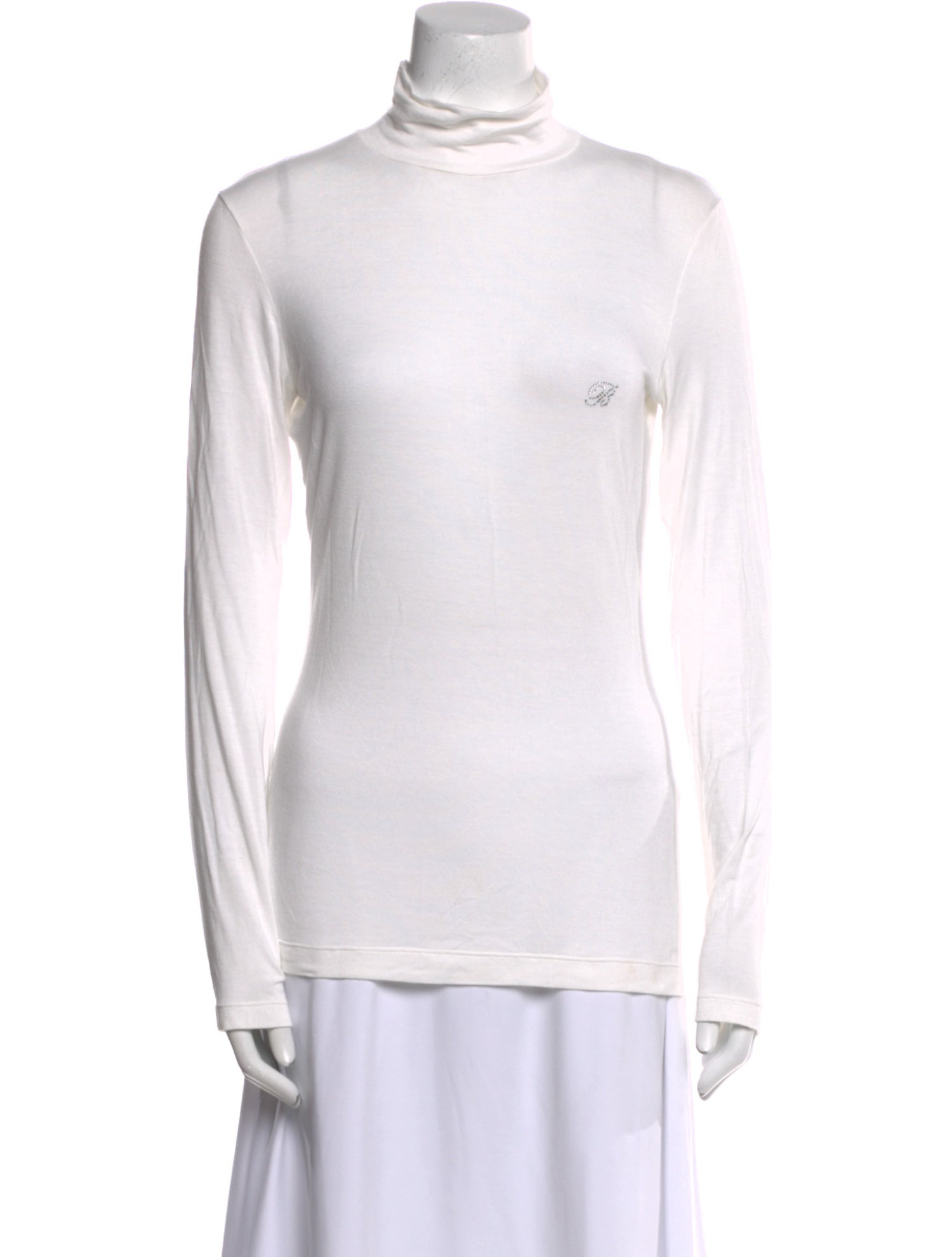 Blumarine Mock Neck Long Sleeve Top