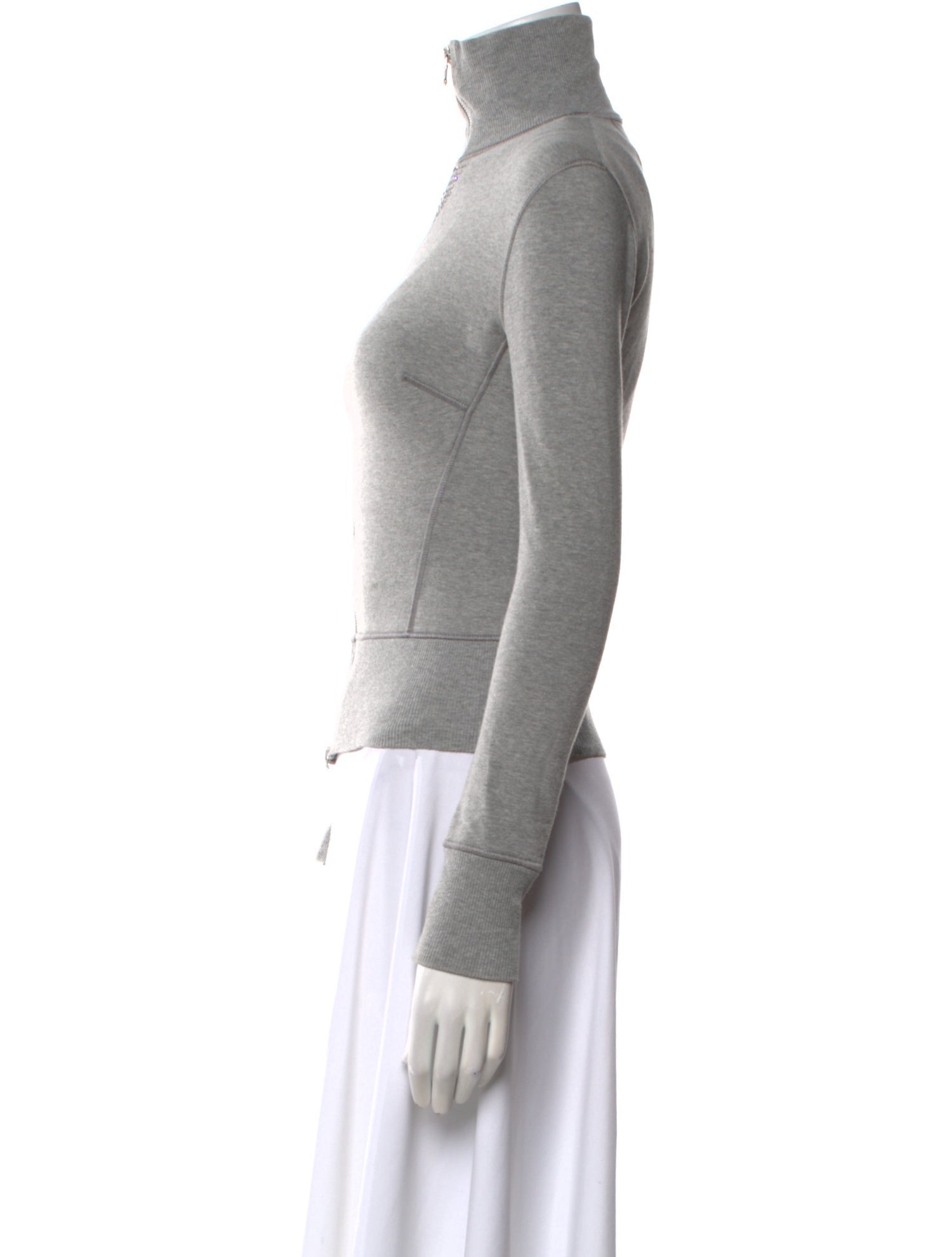 Blumarine Mock Neck Long Sleeve Sweatshirt