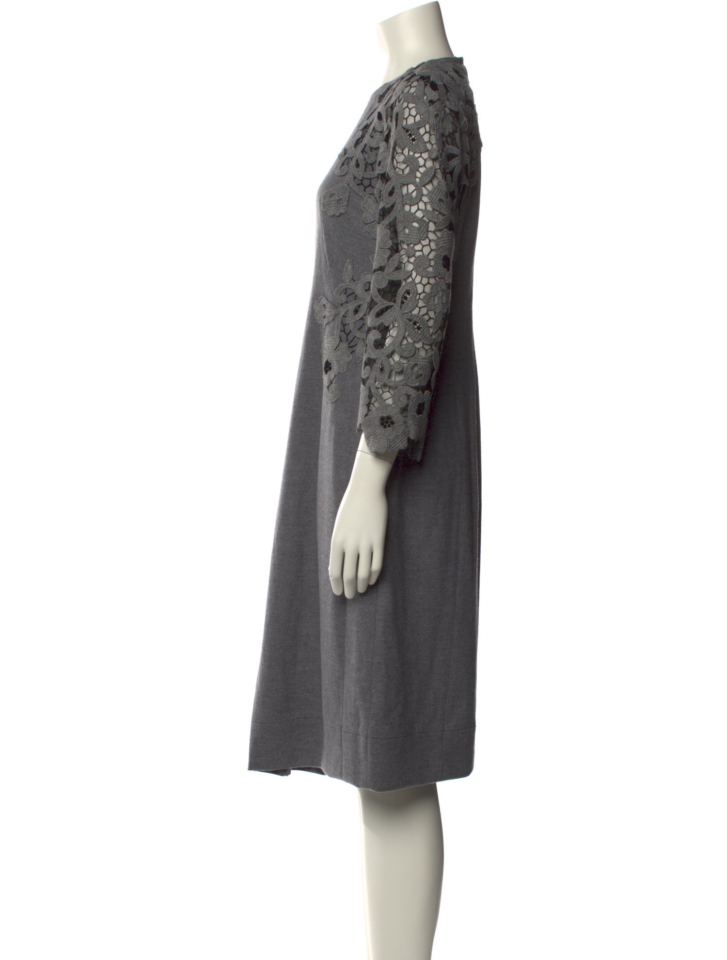 Blumarine Crew Neck Midi Length Dress