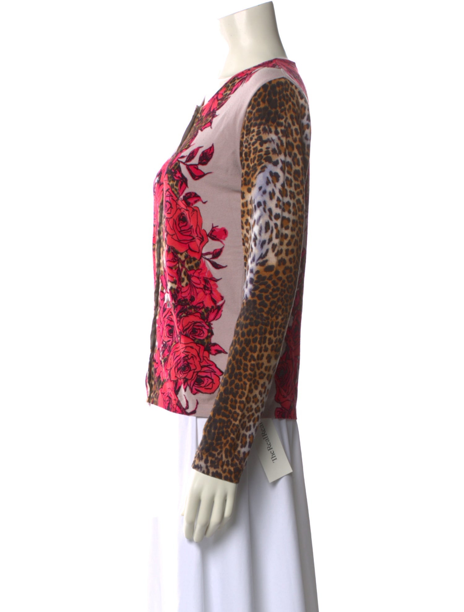 Blumarine Floral Print Scoop Neck Sweater