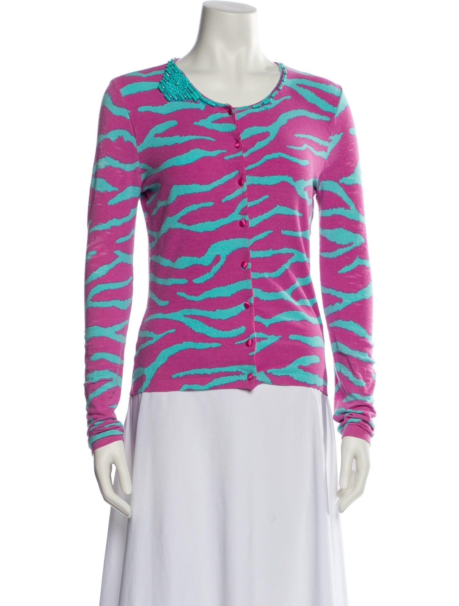 Blumarine Printed Scoop Neck Top