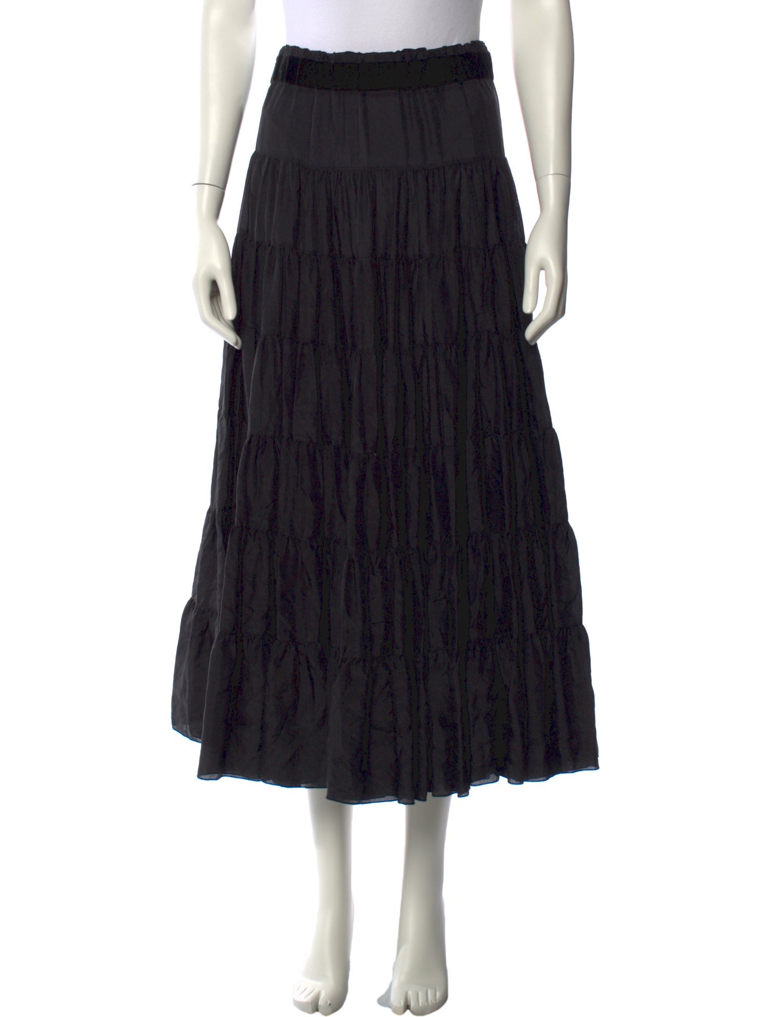 Blumarine Silk Midi Length Skirt