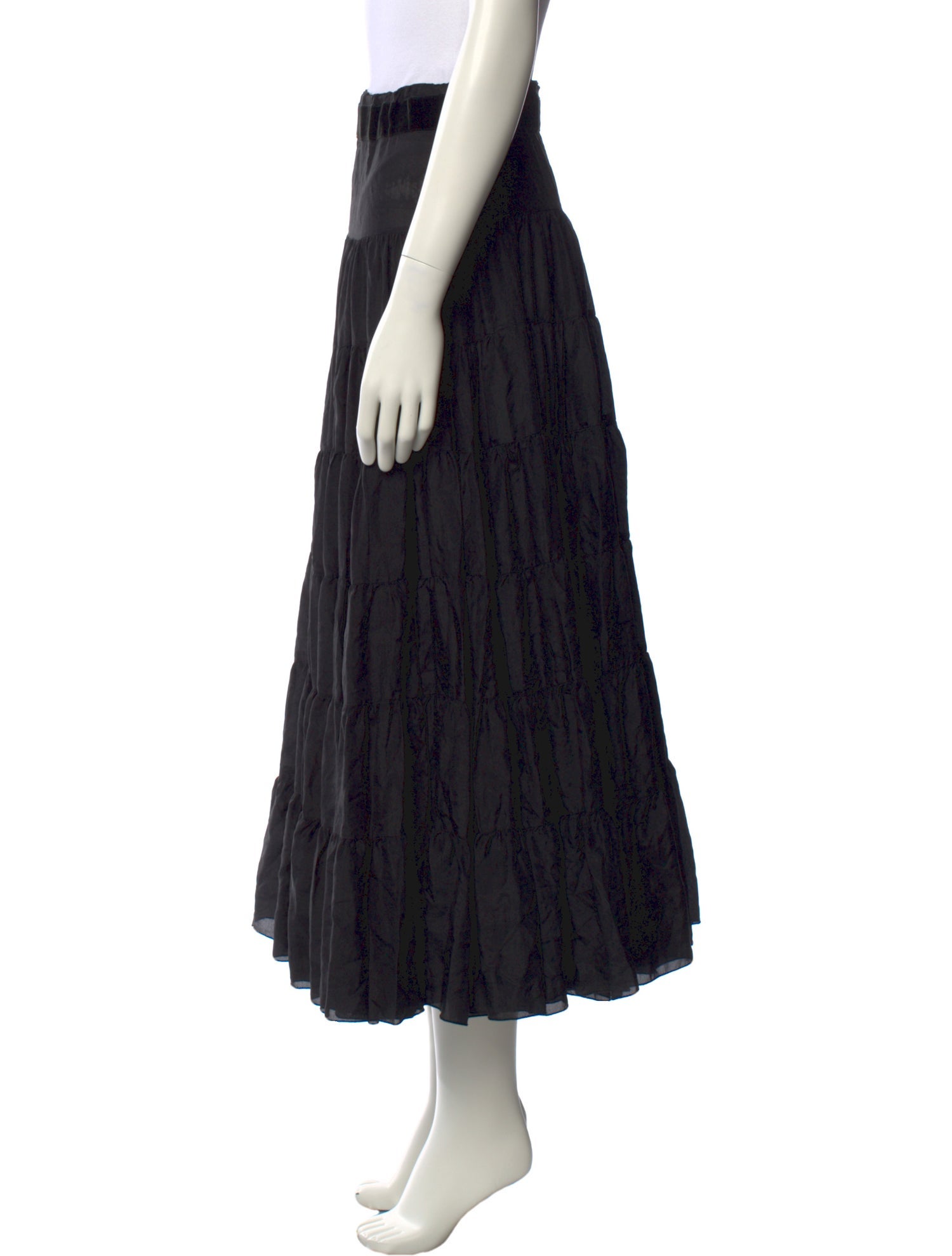 Blumarine Silk Midi Length Skirt