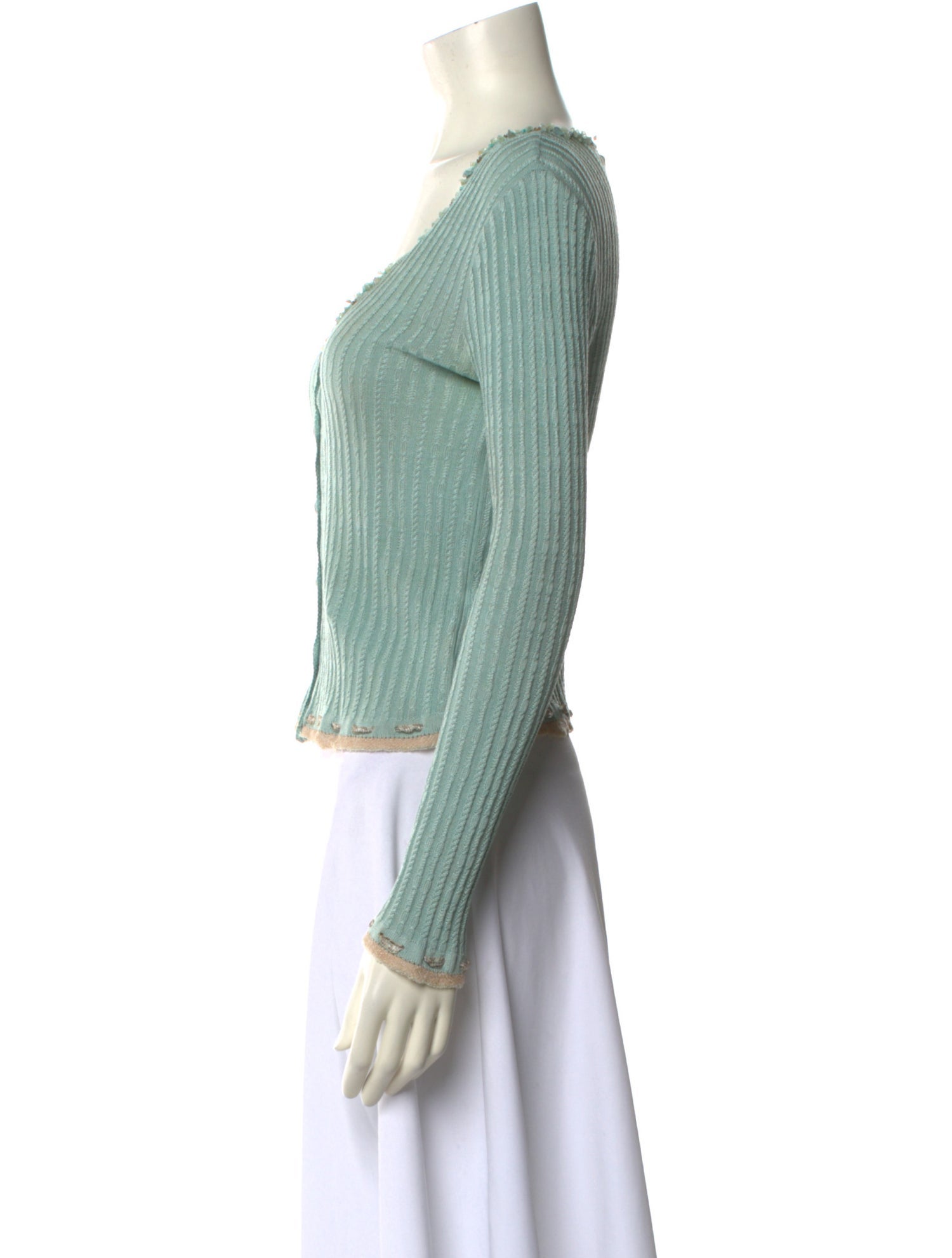 Blumarine Striped V-Neck Crop Top