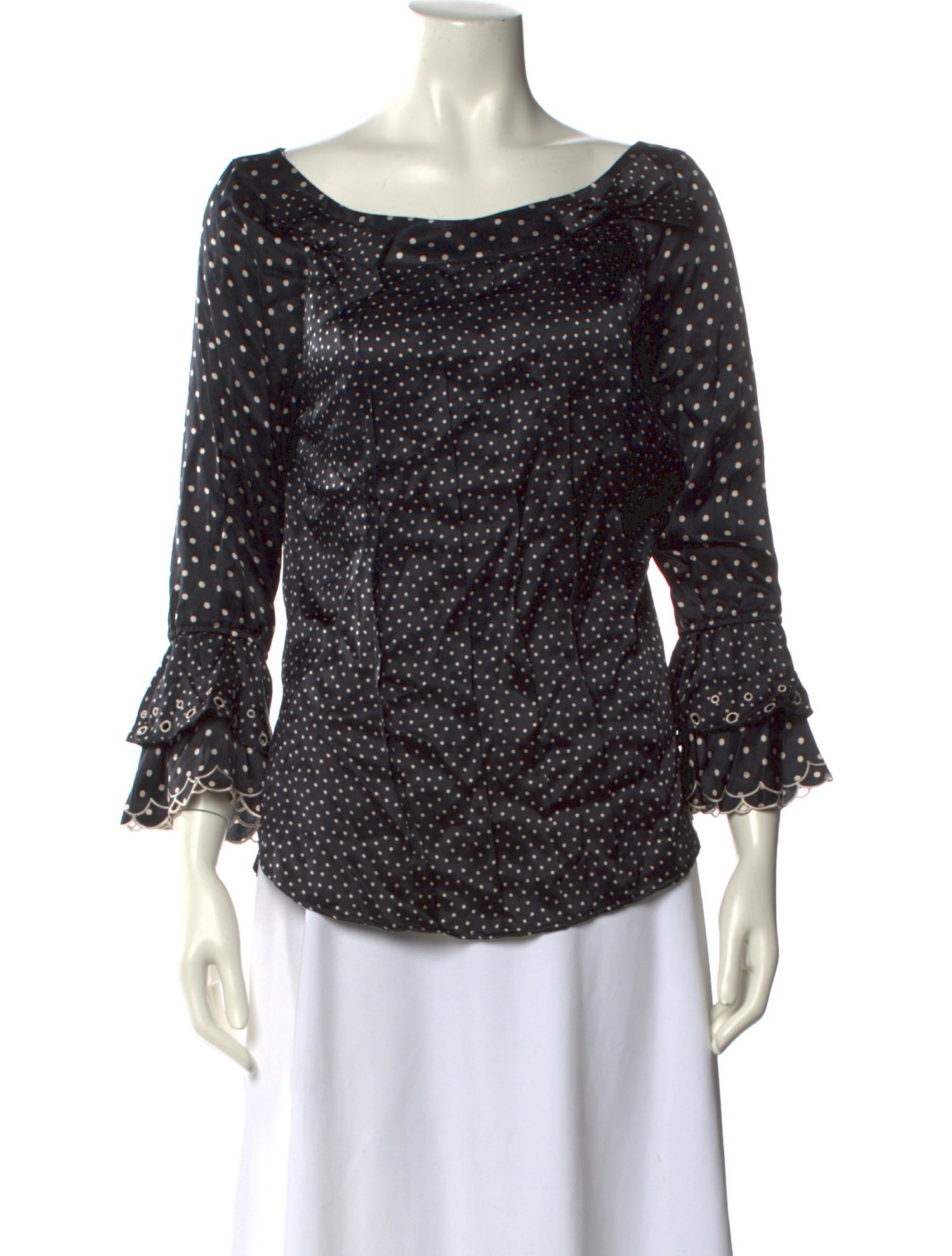 Blumarine Silk Polka Dot Print Blouse w/ Tags