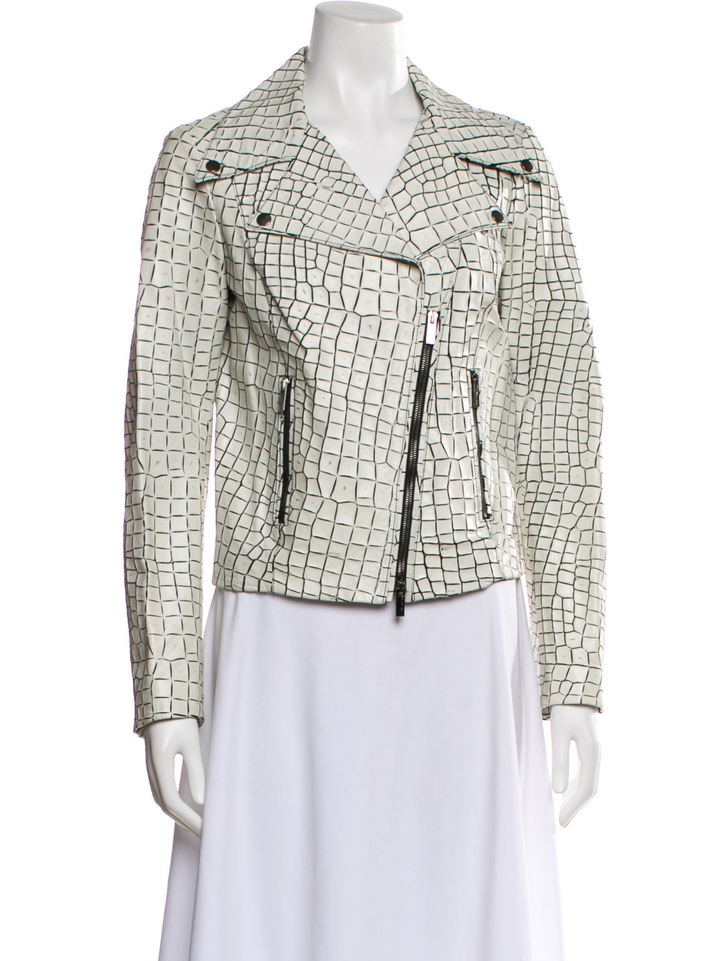 Blumarine Printed Biker Jacket