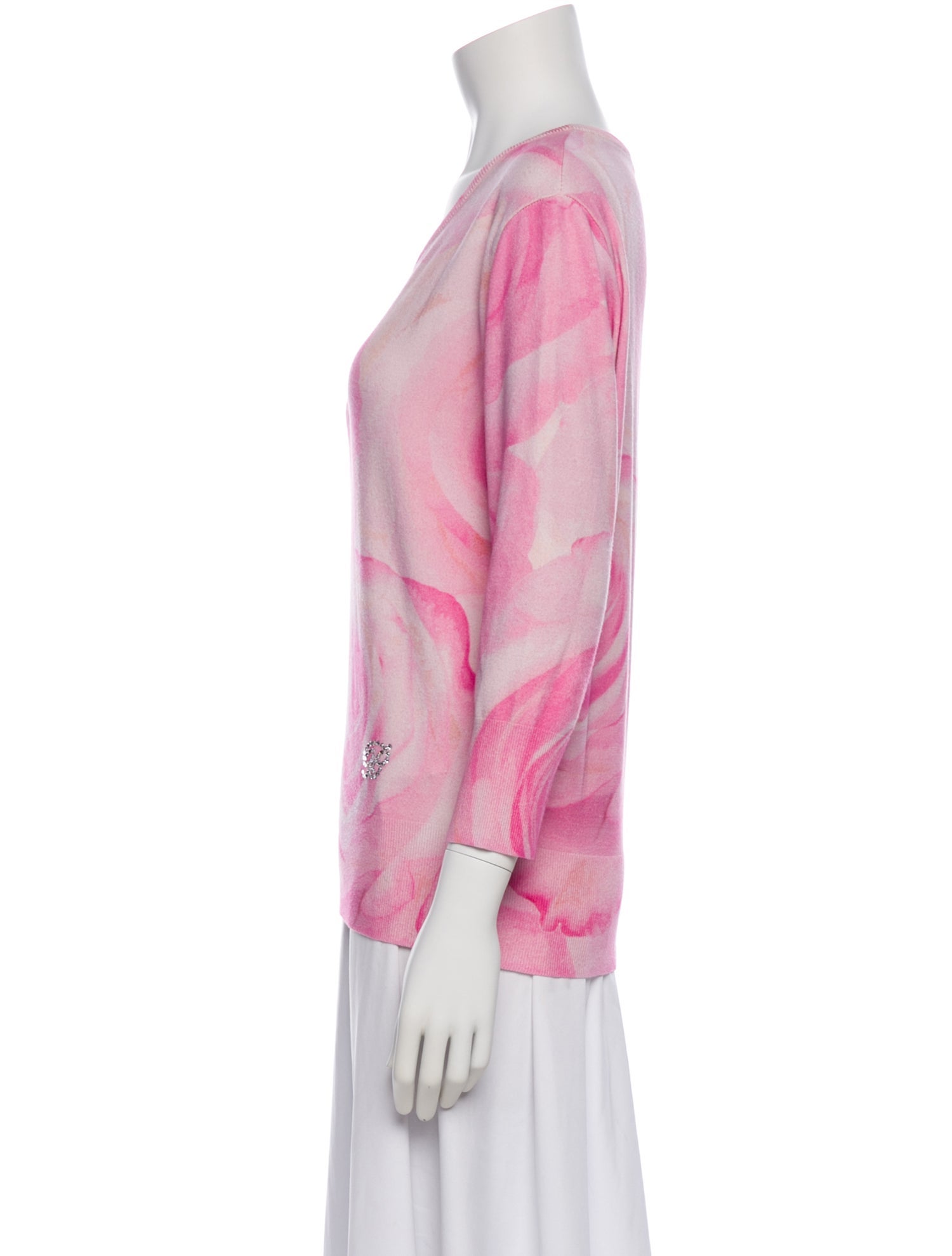 Blumarine Floral Print Crew Neck Top