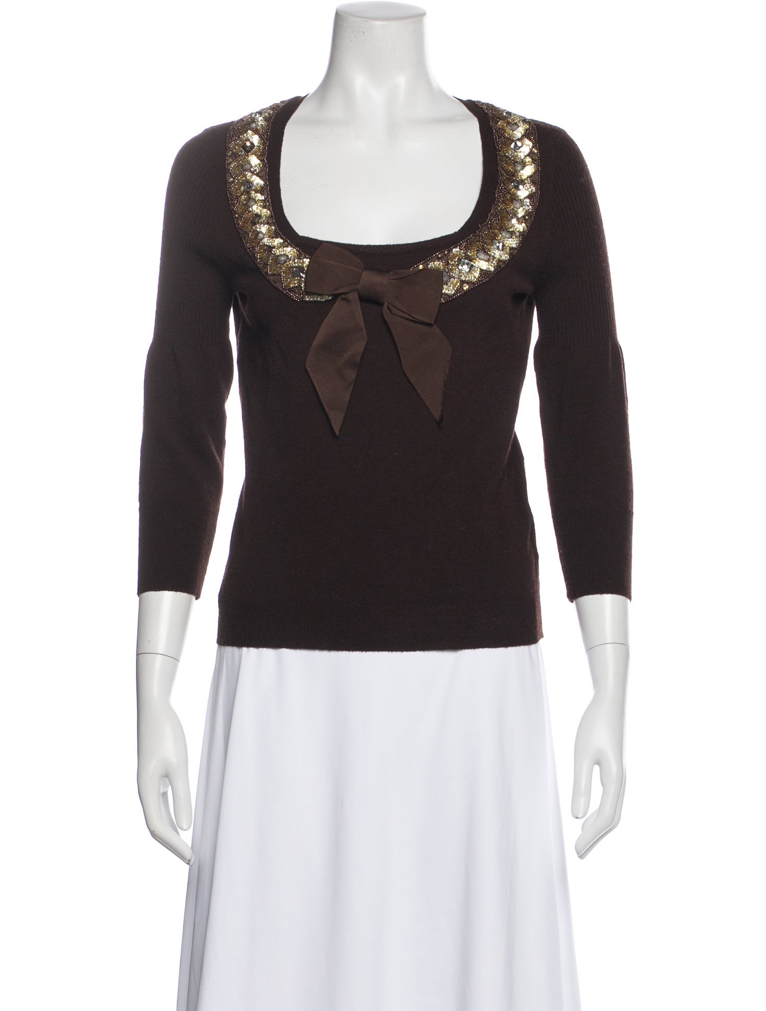 Blumarine Virgin Wool Scoop Neck Sweater
