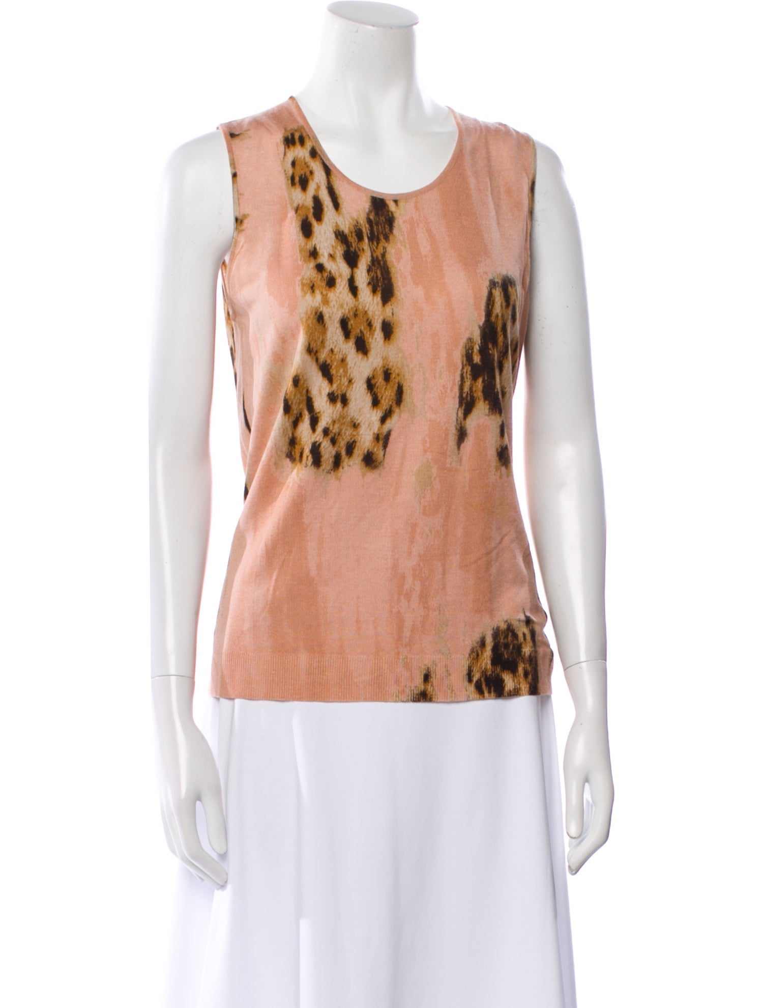 Blumarine Cashmere Animal Print Top