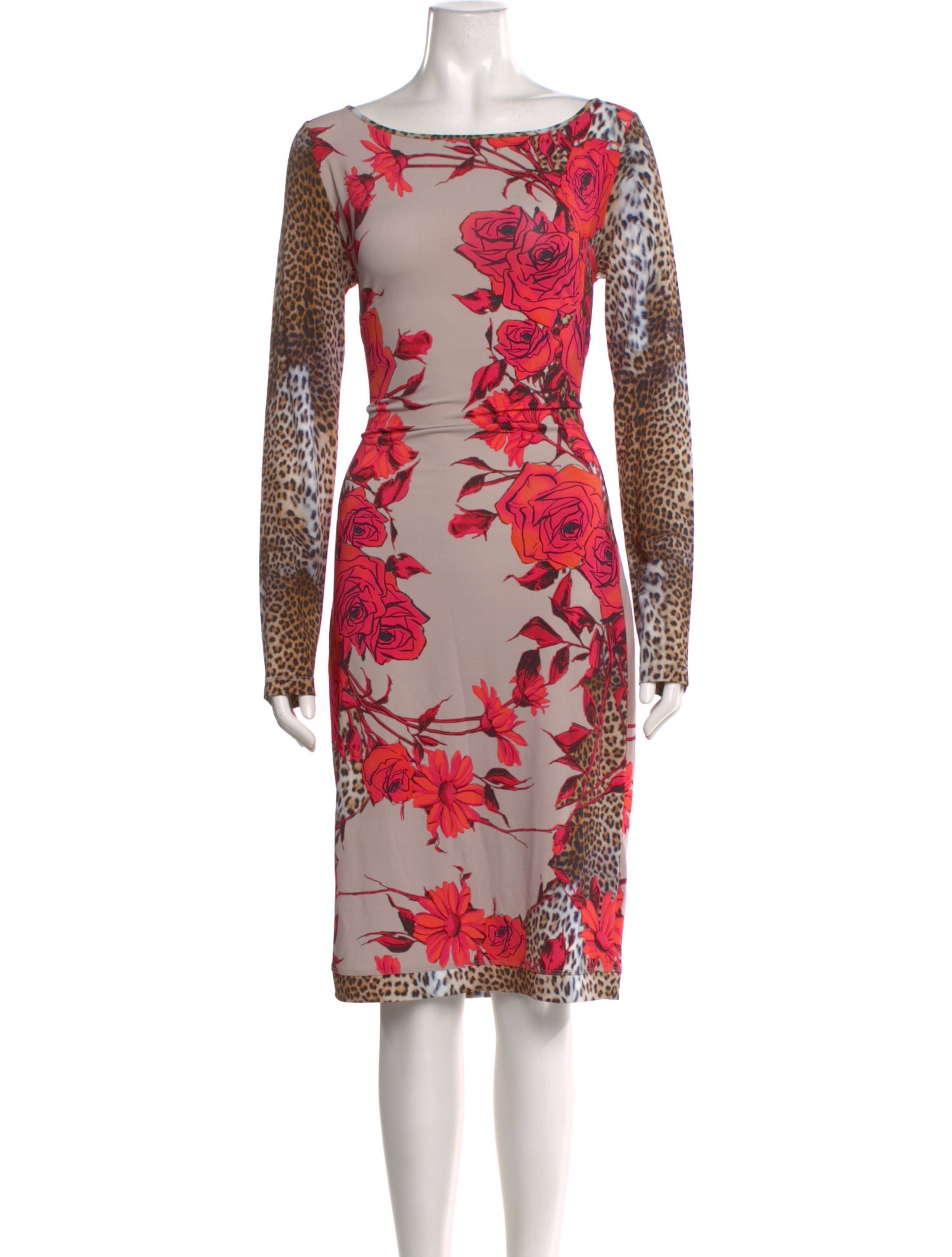 Blumarine Floral Print Knee-Length Dress