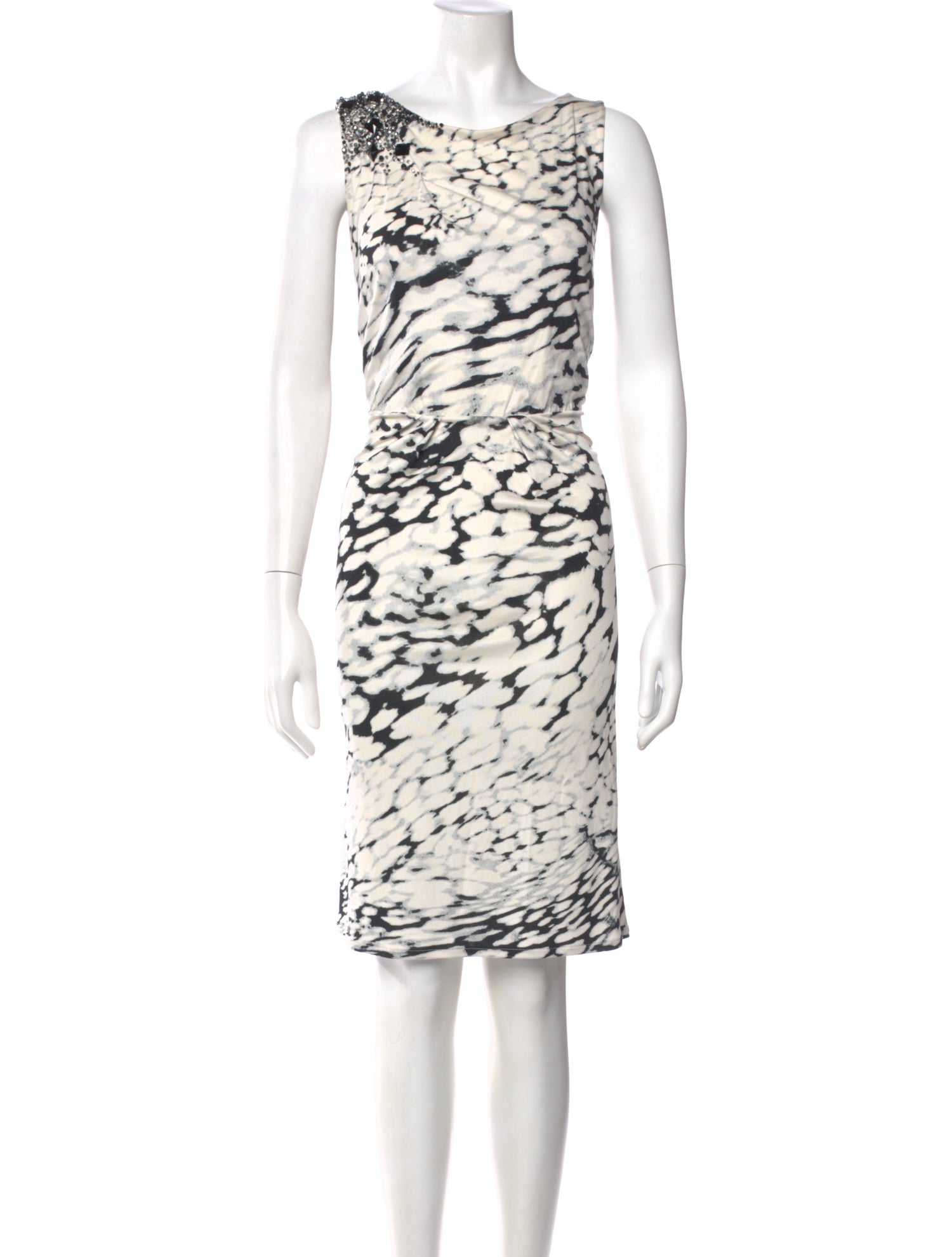 Blumarine Animal Print Knee-Length Dress