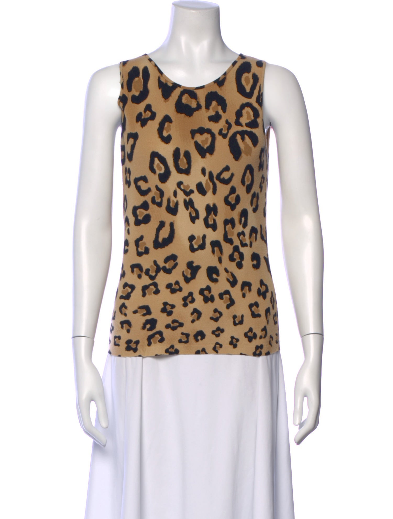 Blumarine Animal Print Crew Neck Top