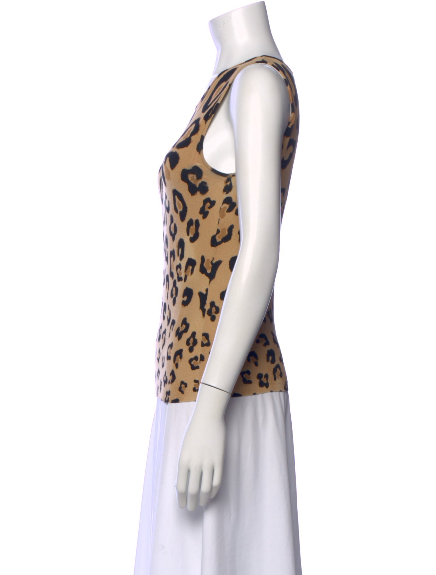 Blumarine Animal Print Crew Neck Top