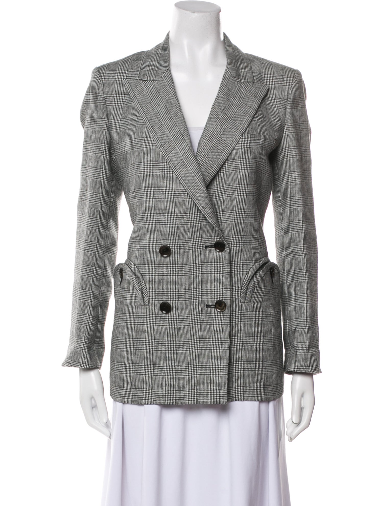 Blazé Milano Linen Plaid Print Blazer w/ Tags